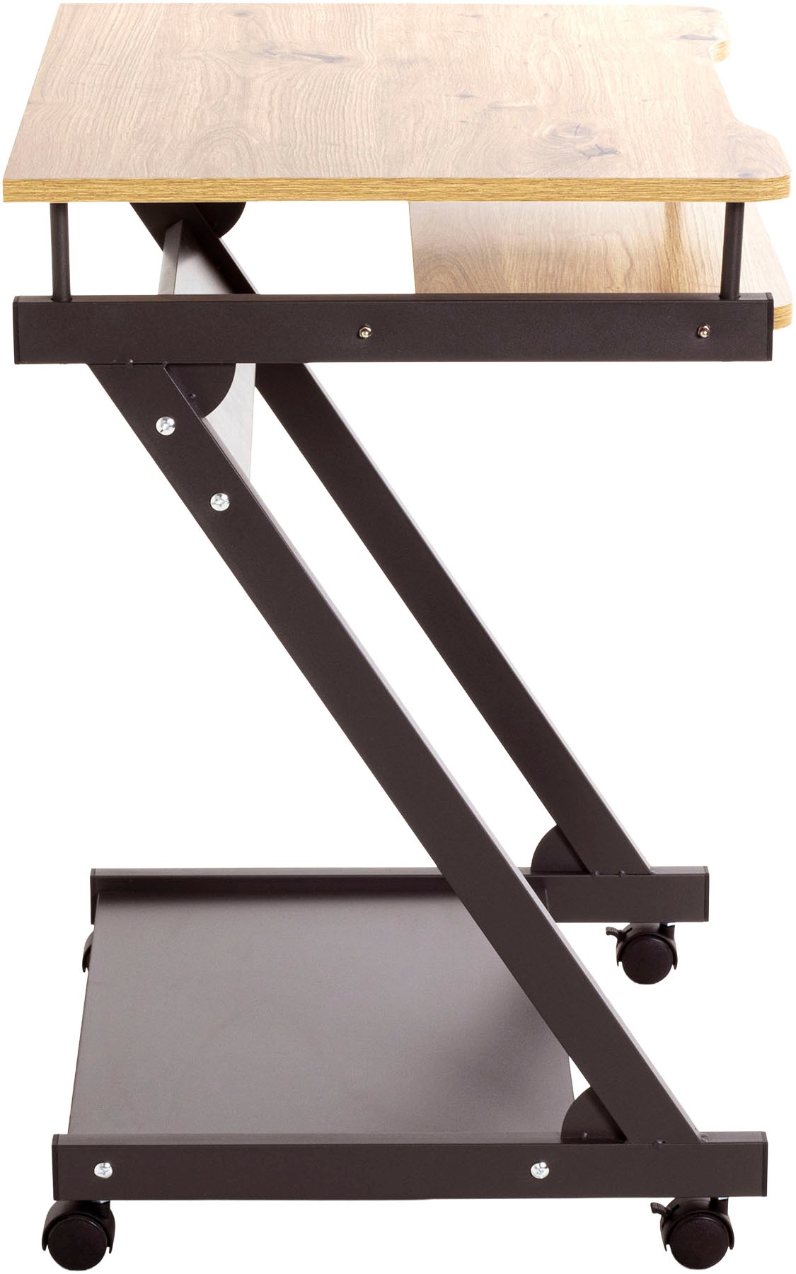 HAKU Computertisch »IT-Wagen, Notebookwagen, Schreibtisch« 1 Stk. tlg. rechteckig - aus MDF Braun B/T/H 60/49/76 cm