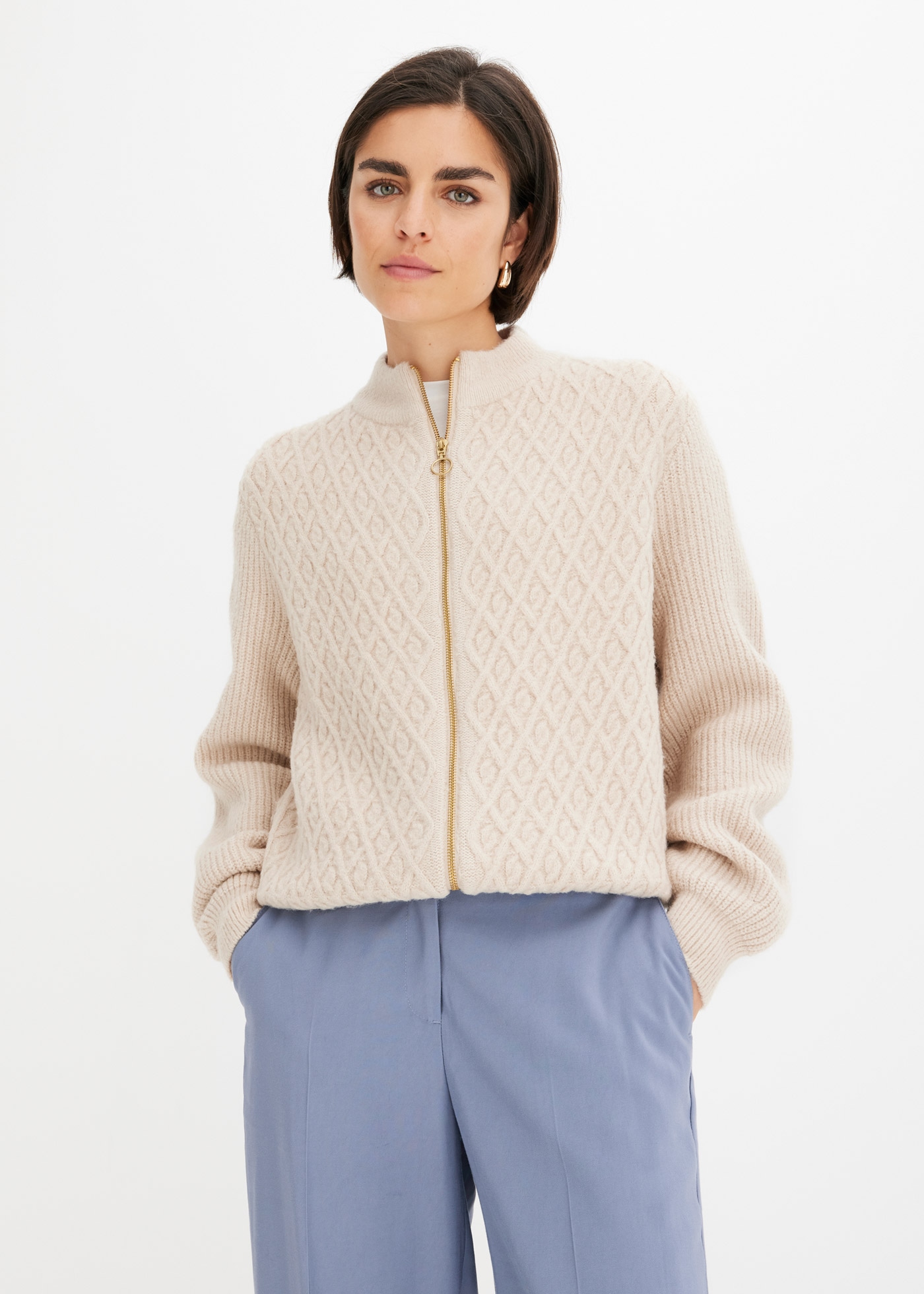 bonprix Strickjacke "Strickjacke mit Zopmuster", Strickjacke mit Zopmuster günstig online kaufen