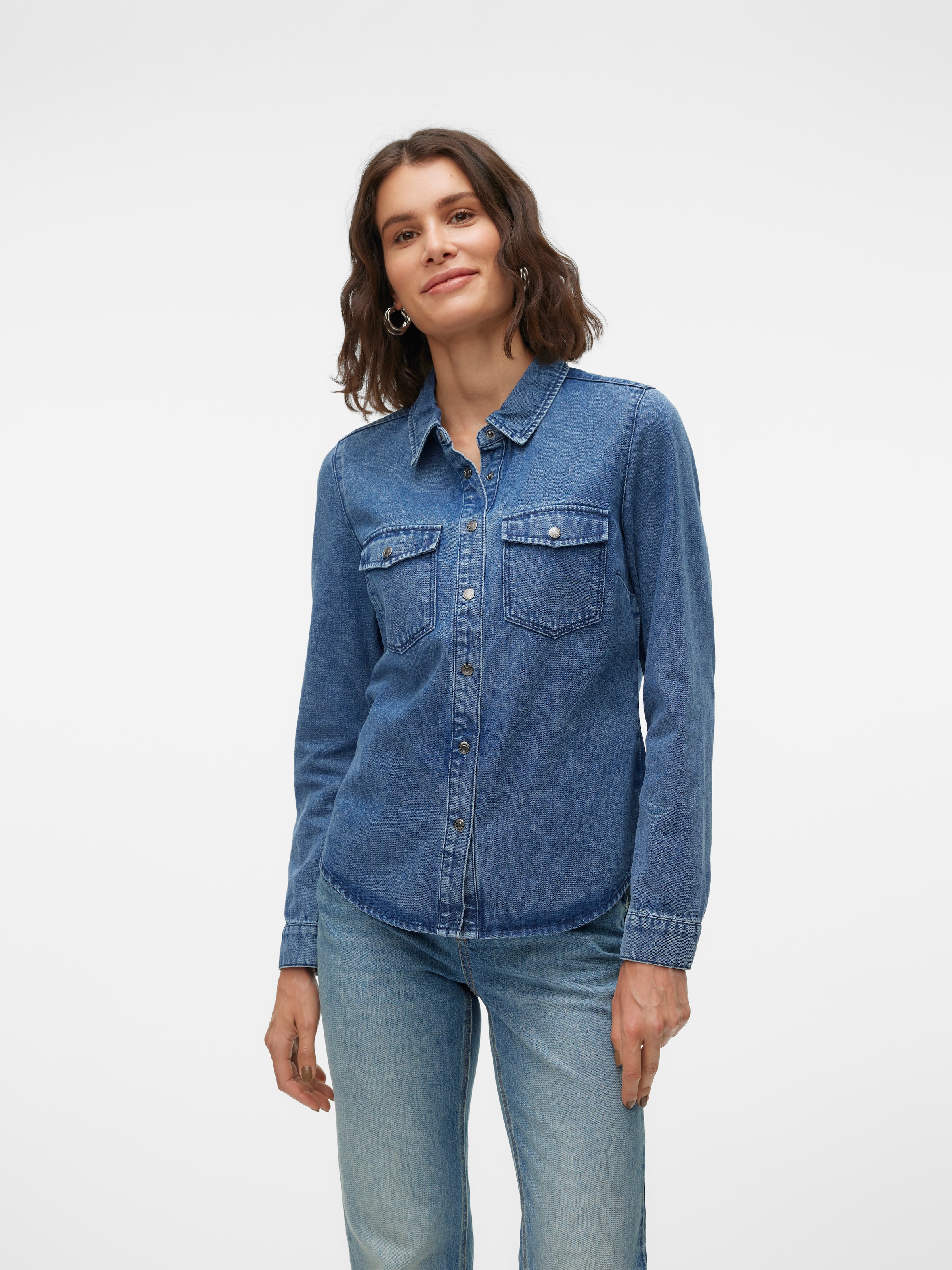 Vero Moda Jeansbluse "VMJENNIE LS DENIM SHIRT MIX NOOS"