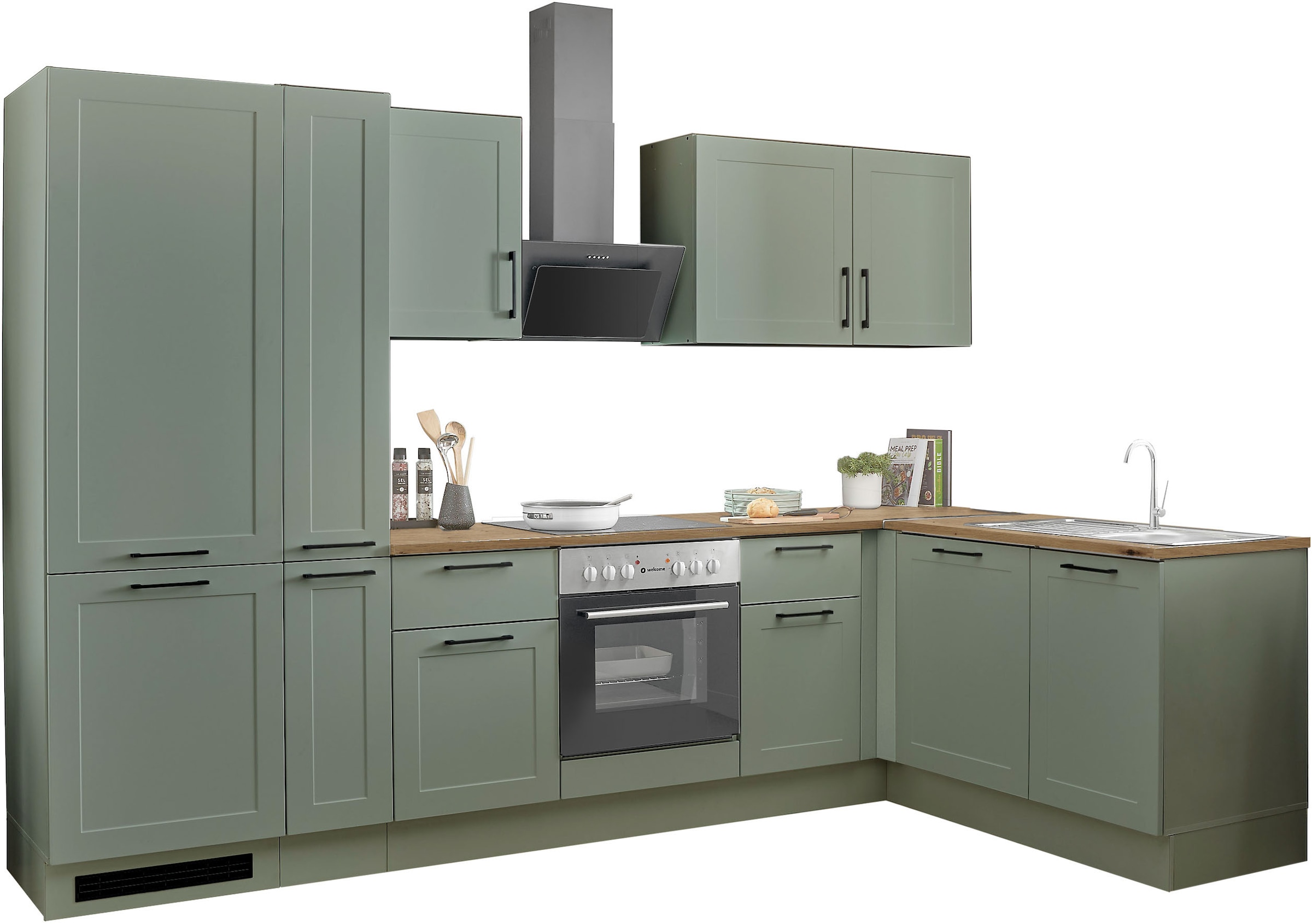 BASIC by Balculina Winkelküche »Marsi«, Stellmaße 310x175 cm, wahlweise mit E-Geräten, mit Soft-Close-Funktion