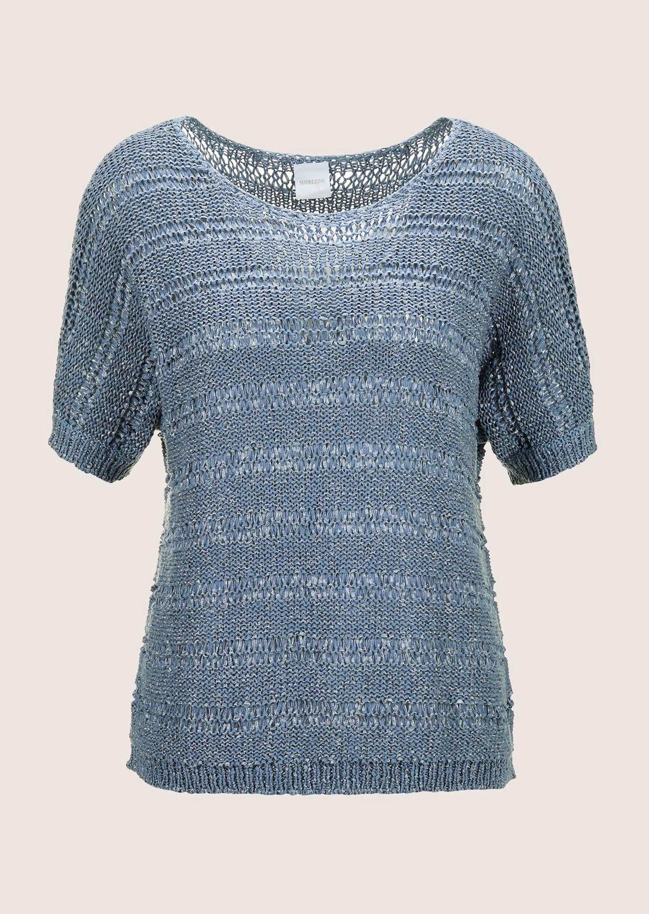 MADELEINE Longpullover "Pullover Ajour-Pullover mit Glanz-Effekt"