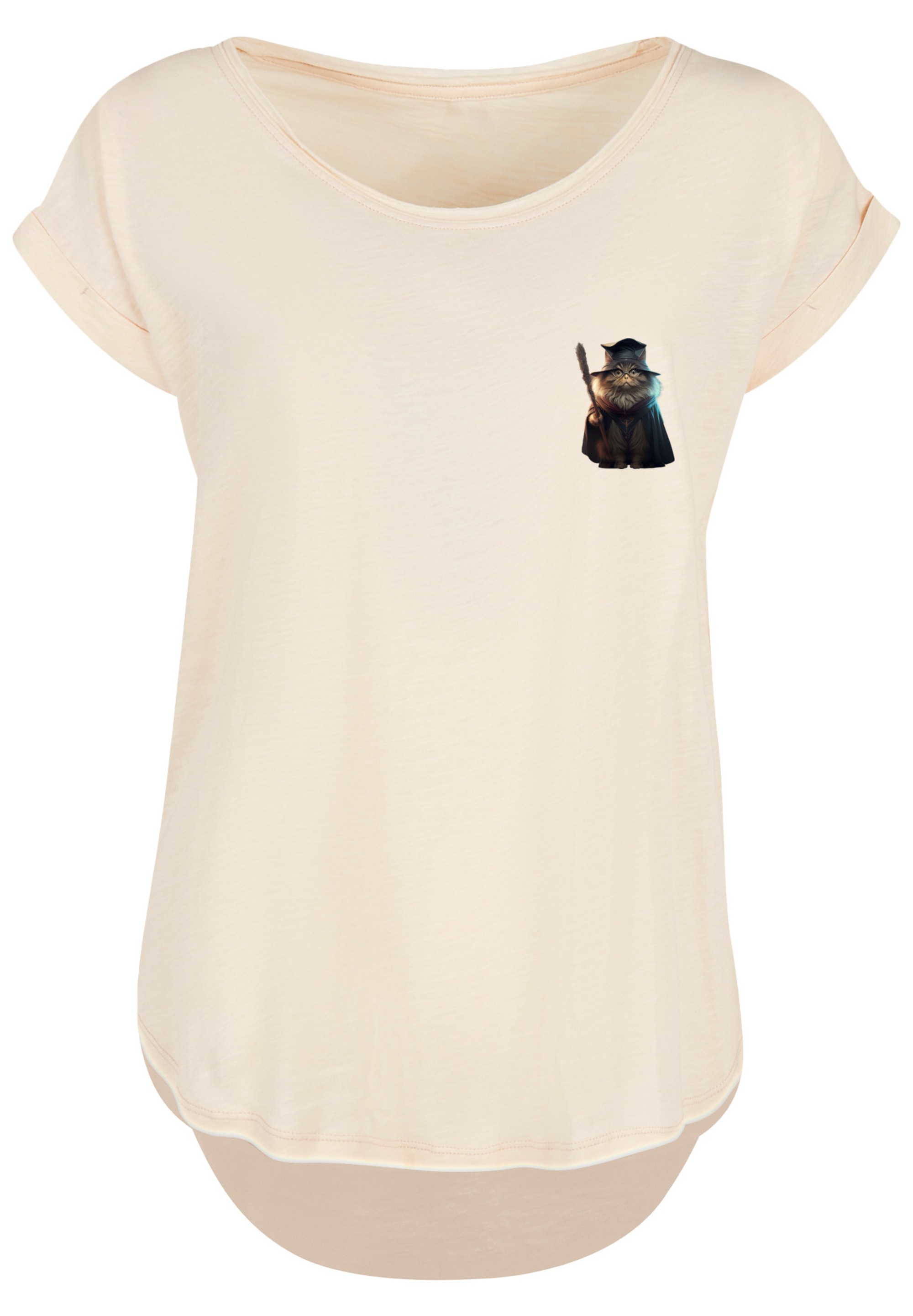 F4NT4STIC T-Shirt »Wizard Cat LONG TEE«, Print