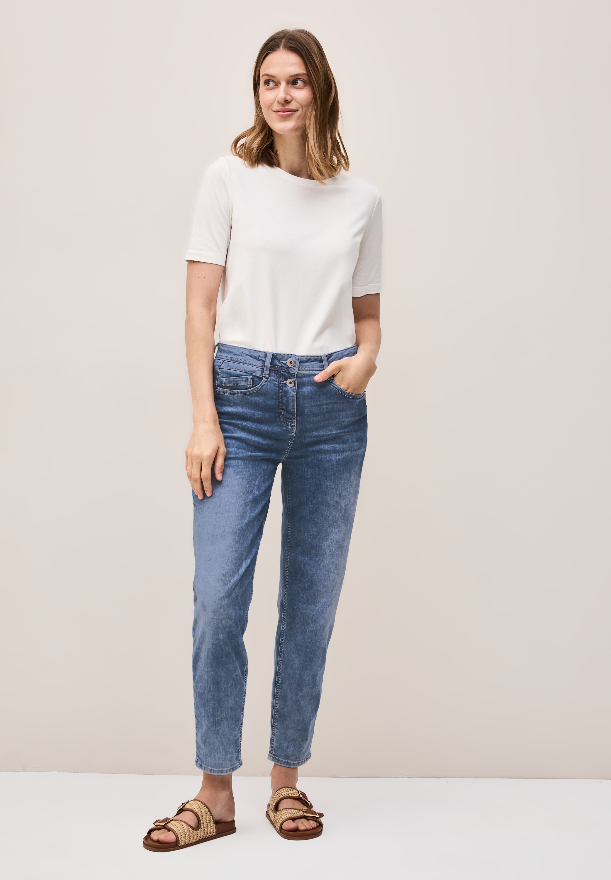 Cecil Gerade Jeans, aus Baumwolle mit Stretchanteil