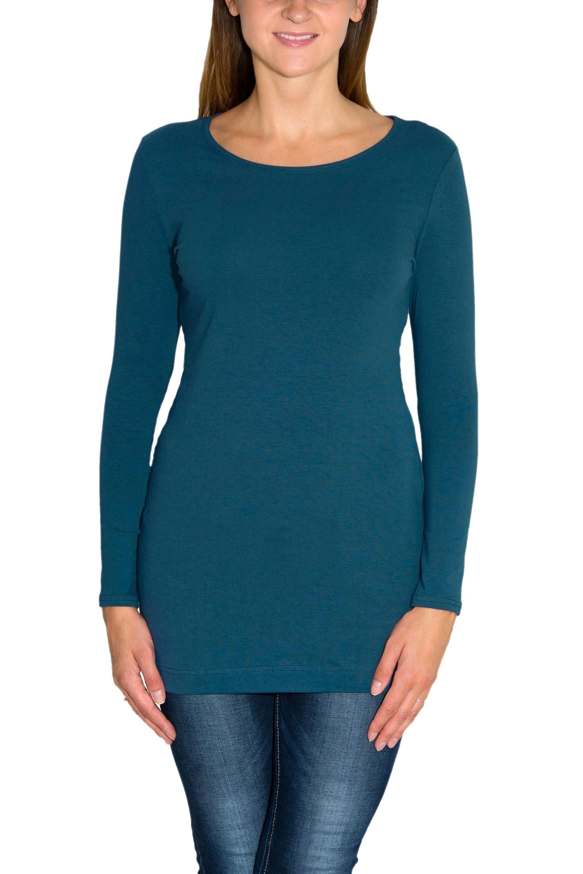ALKATO Langarmshirt "Damenshirt Alkato Damen Langarm Longshirt Langarmshirt"