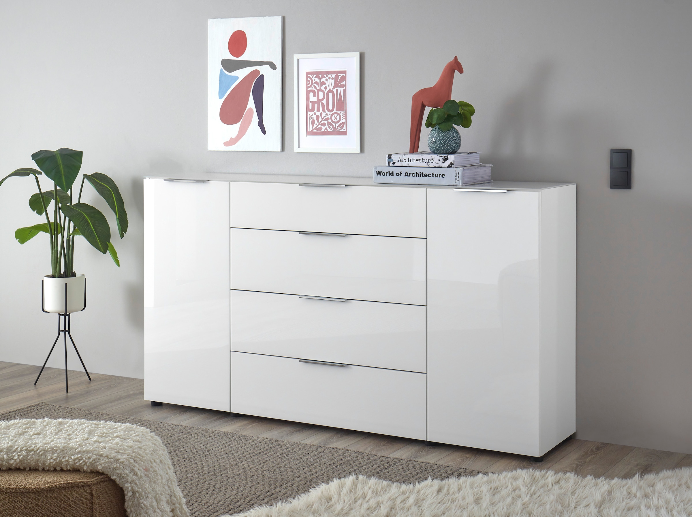 Sideboard »Santorin Kommode mit Schubkästen, BxHxT 180x99x40 cm«, (1 St.), Mit 2...