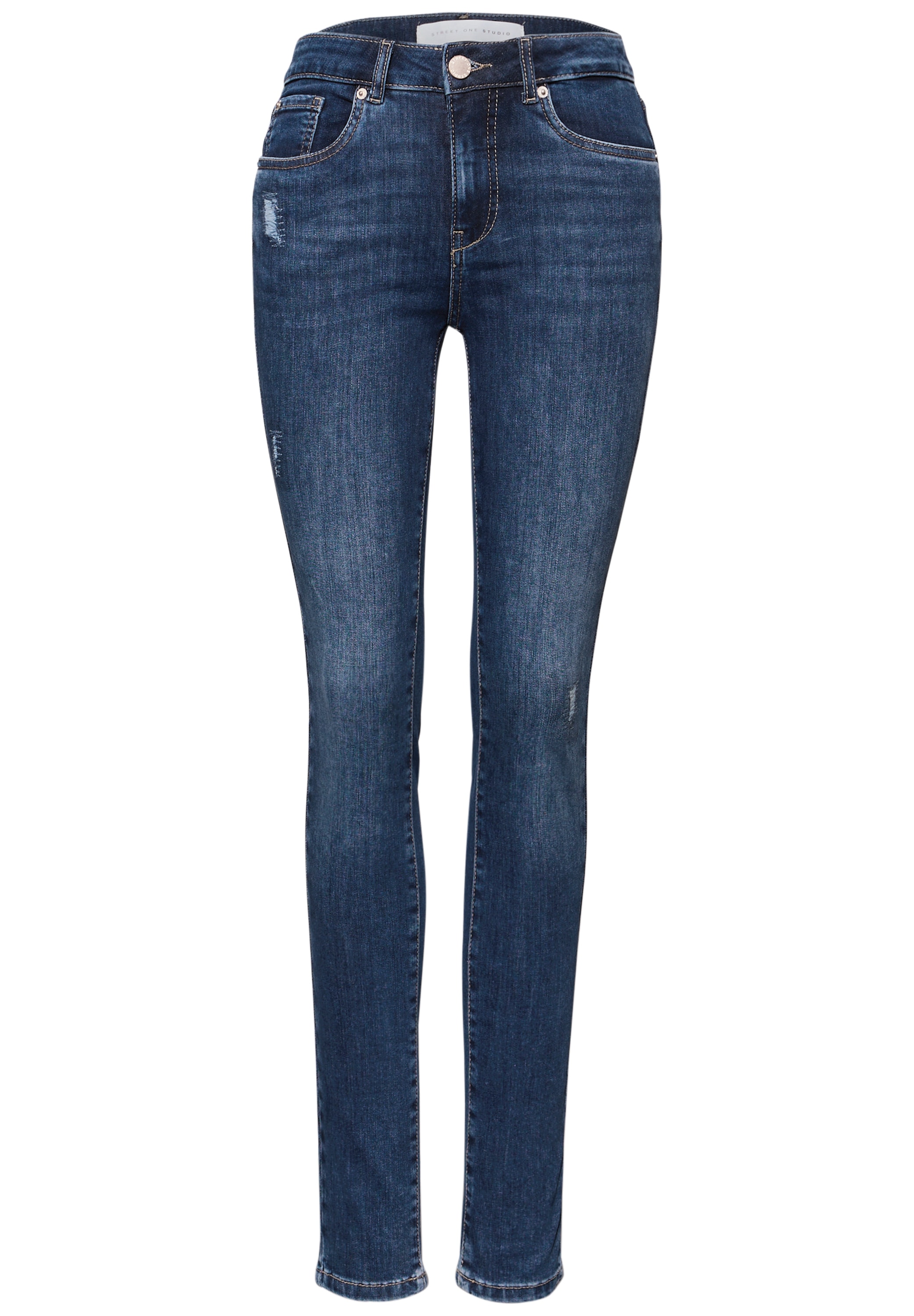 STREET ONE STUDIO Skinny-fit-Jeans in Destroyed-Optik