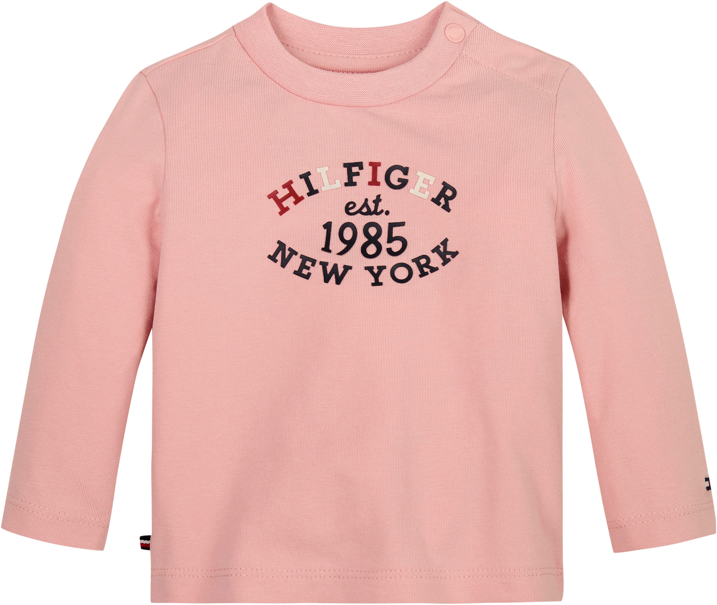 Tommy Hilfiger Langarmshirt »MONOTYPE OVAL REGULAR TEE LS«, Baby bis 2 Jahre mit Logoschriftzug