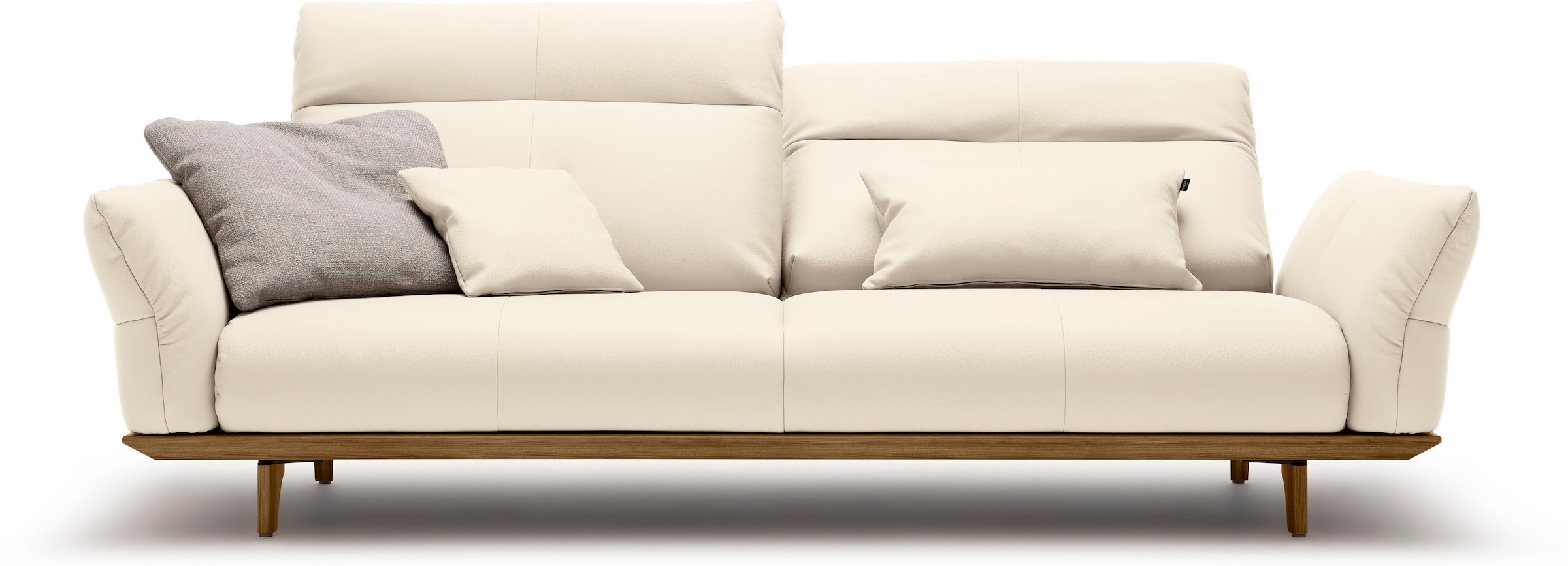 Creation BY ROLF BENZ 3,5-Sitzer "CR.460 Designsofa, erstklassiger Sitzkomfort, verstellb. Rückenlehne" Sockel und Füße in Nussbaum, Breite 228 cm