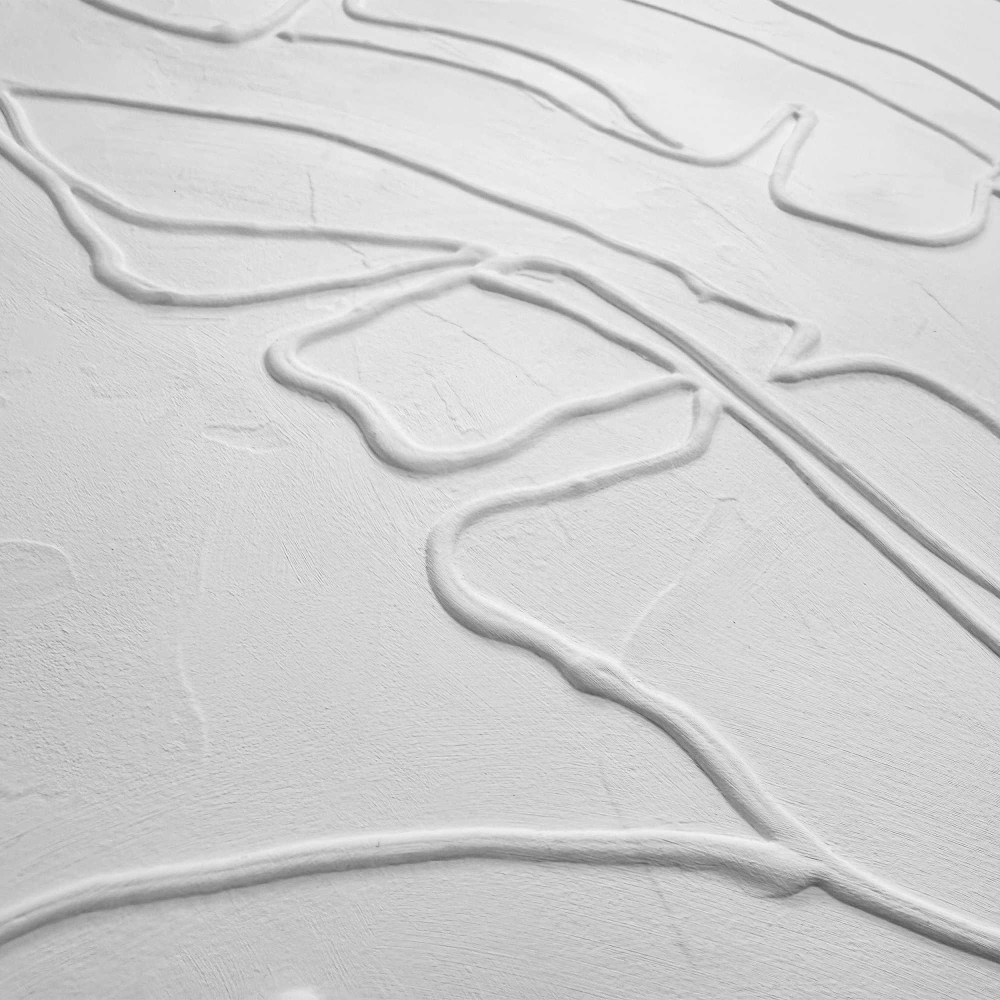 Reinders! Wandbild »Palmblätterrelief«, Wohnzimmer - Weiß - MDF - Blumen und Pflanzen - 50x70 cm