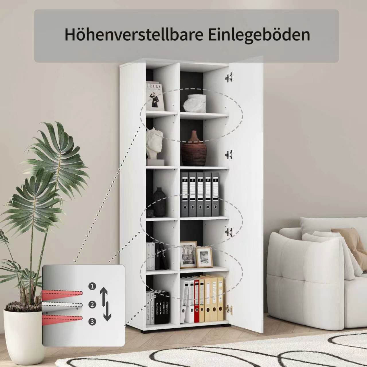 OTTO home Aktenschrank »Moid, moderner Mehrzweckschrank,« Maße: 64,5x41,5x175 cm, 5 Fächer mit viel Stauraum