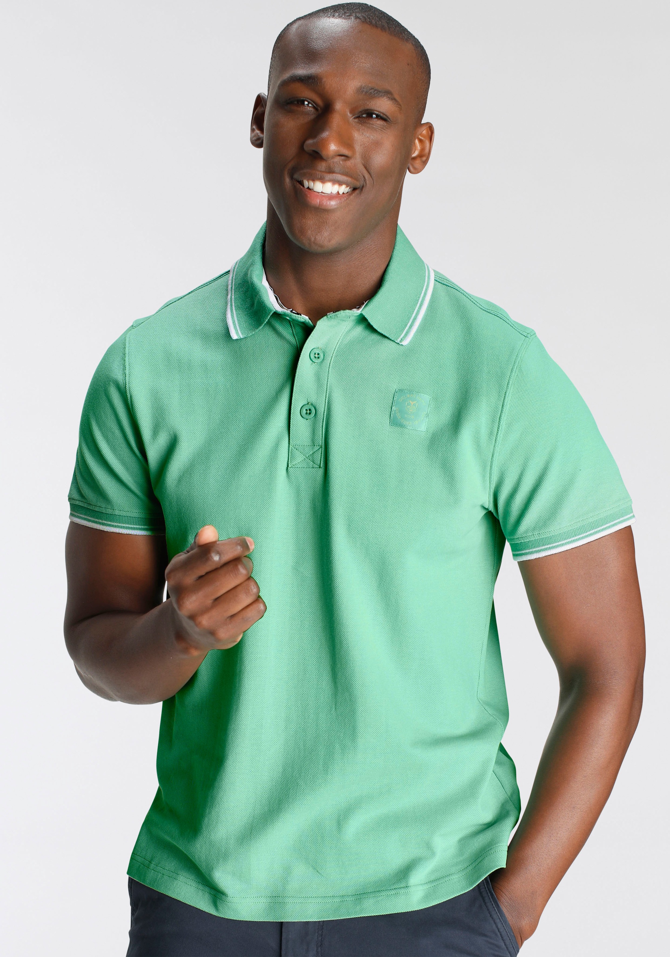 DELMAO Poloshirt Kurzarm, lockere Passform, Polokragen, günstig online kaufen