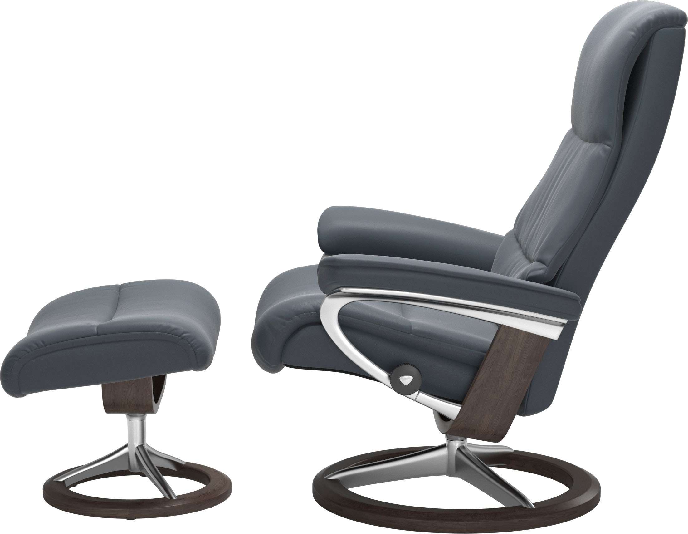 Stressless® Relaxsessel »View«, (Set, Relaxsessel mit Hocker), mit Signature Base, Größe M,Gestell Wenge