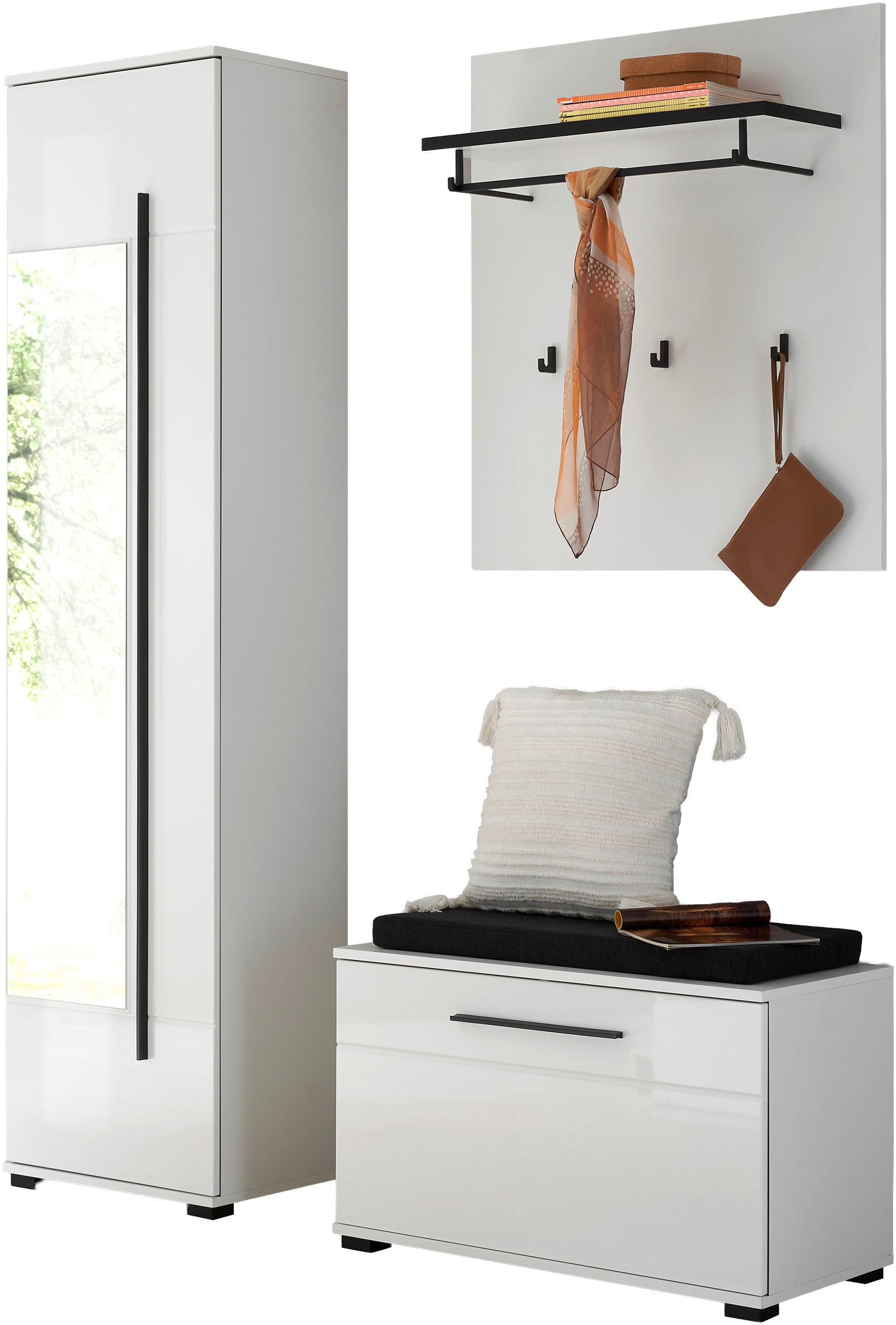 Home affaire Garderoben-Set "Cantara, moderne Garderobe, Komplettset mit viel Stauraum" Komplett-Set, 3 Stk. tlg.