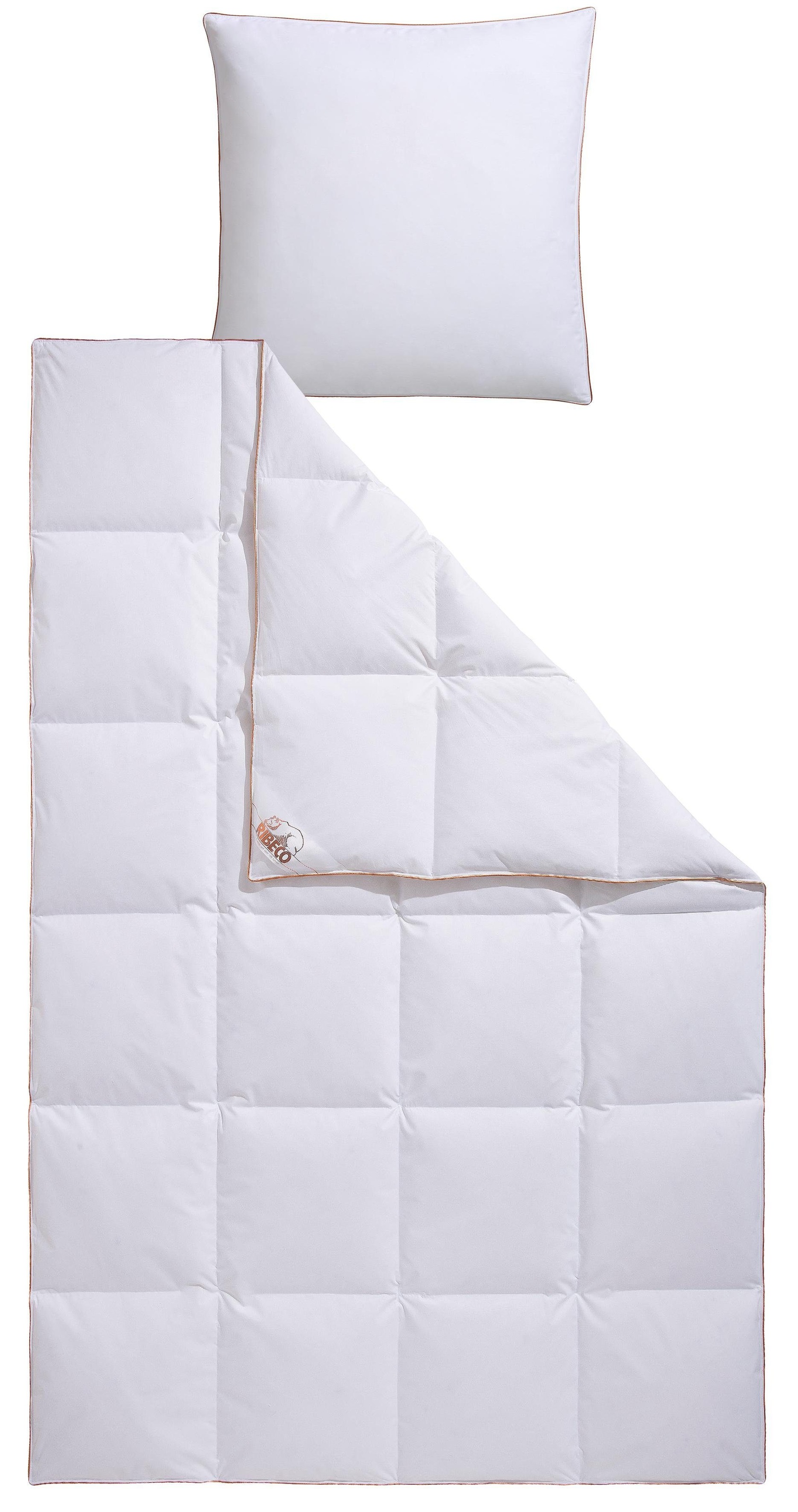RIBECO Daunenbettdecke + Kopfkissen "Ella" zum Top-Preis günstig online kaufen