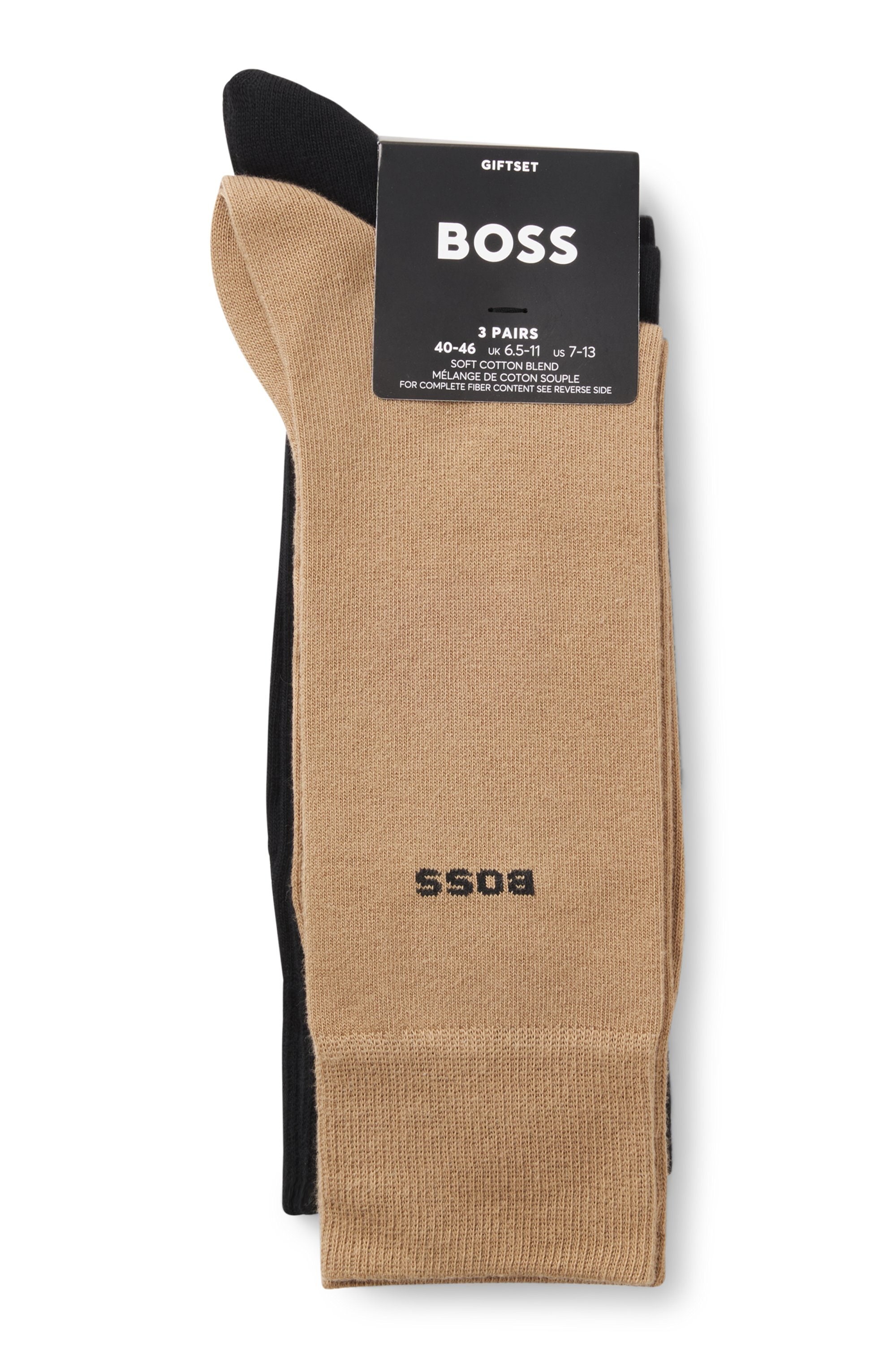 BOSS Businesssocken »3P RS Giftset CC« Packung, 3 Paar tlg. mit Strickbündchen