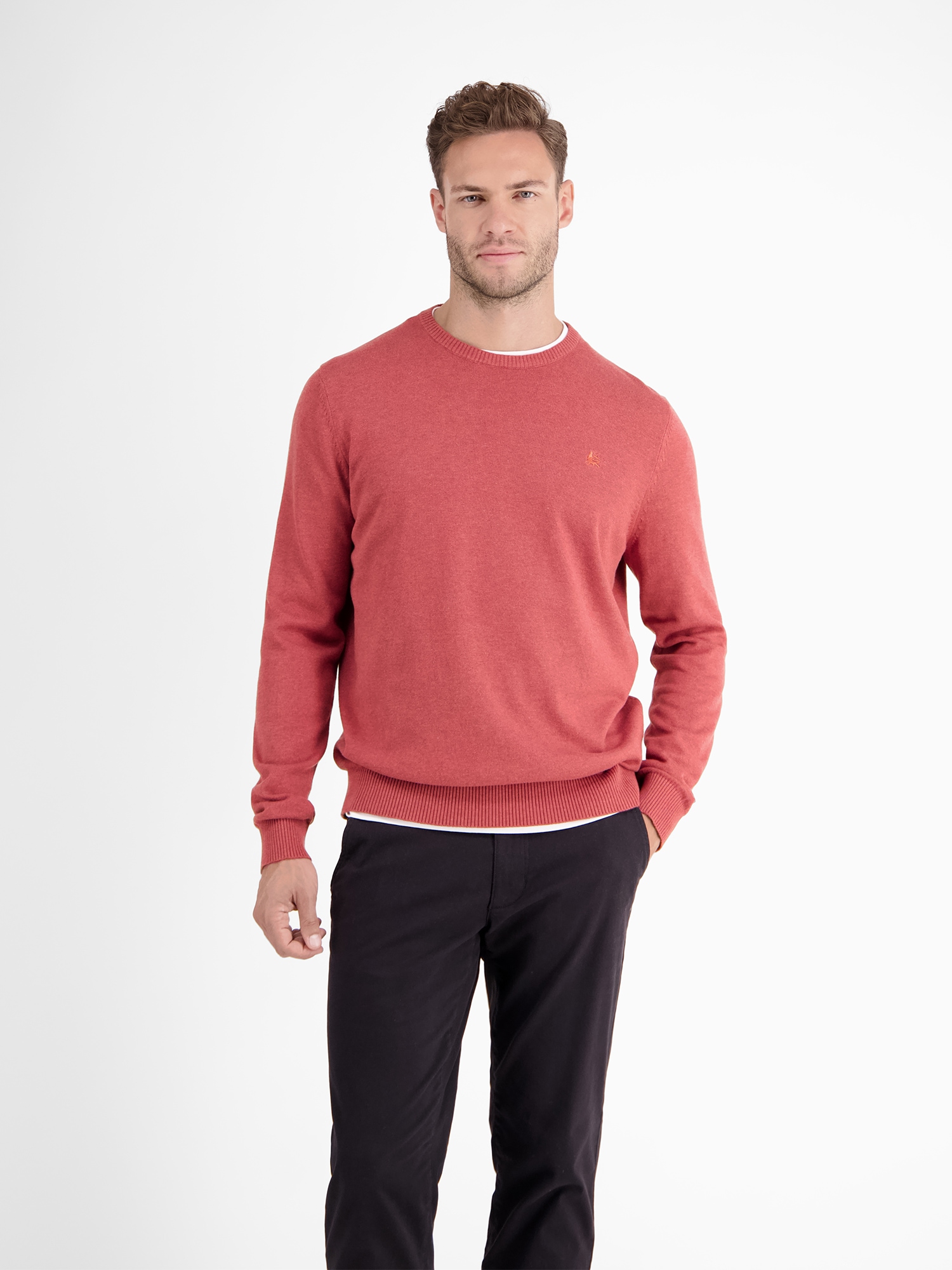 LERROS 1100000002199 "Herren Strickpullover aus Baumwolle mit Crewneck Ausschnitt" Weicher Strick-Pullover, Rundhalsausschnitt, lange Ärmel, pflegeleicht