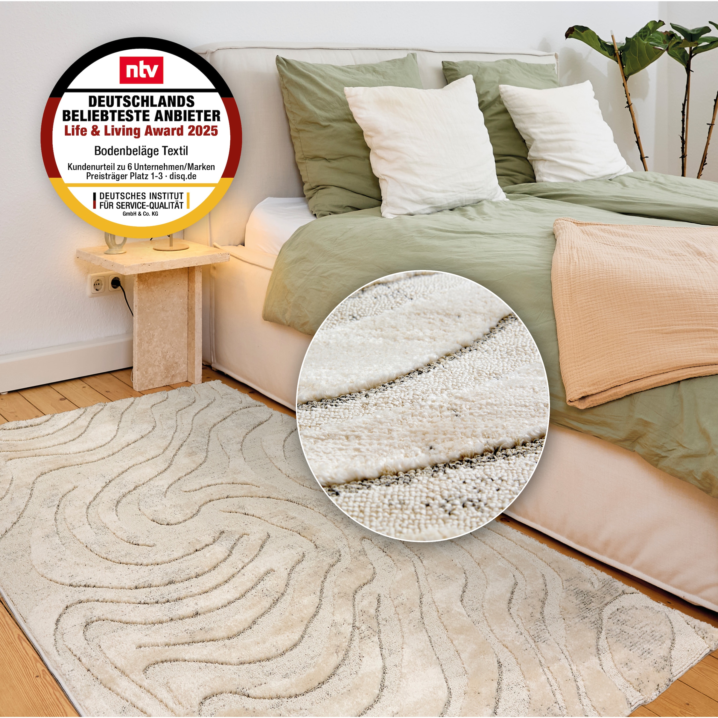 ASTRA Teppich »Lou 251«, rechteckig, 10 mm Höhe, Hoch Tief Struktur, Kurzflor, Wohnzimmer, Schlafzimmer