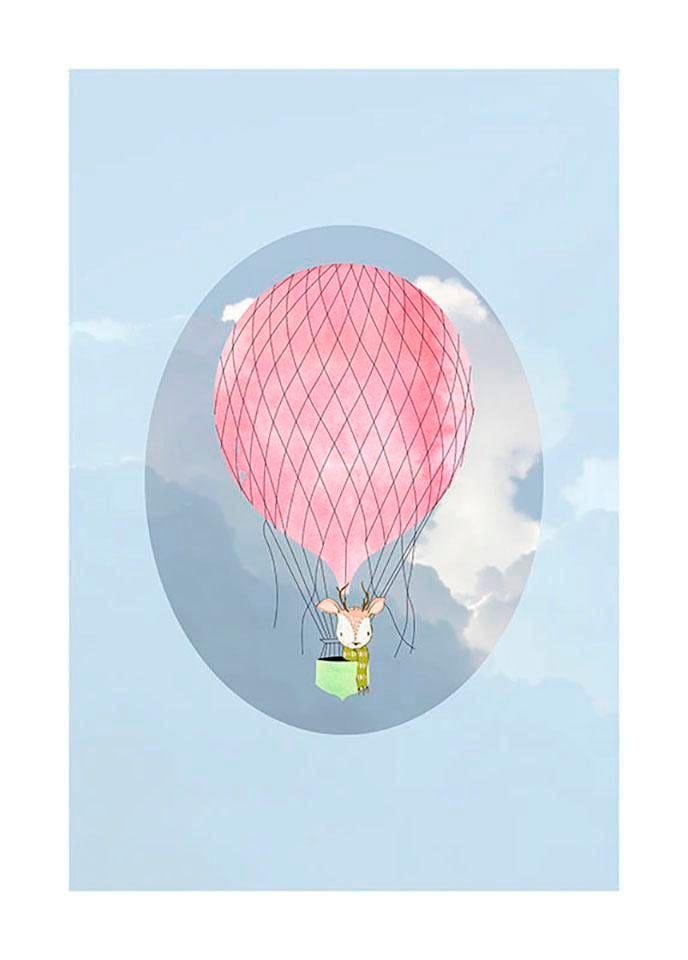 Komar Poster »Happy Balloon Blue«, Figuren, (1 St.), Kinderzimmer,  Schlafzimmer, Wohnzimmer | BAUR | Poster