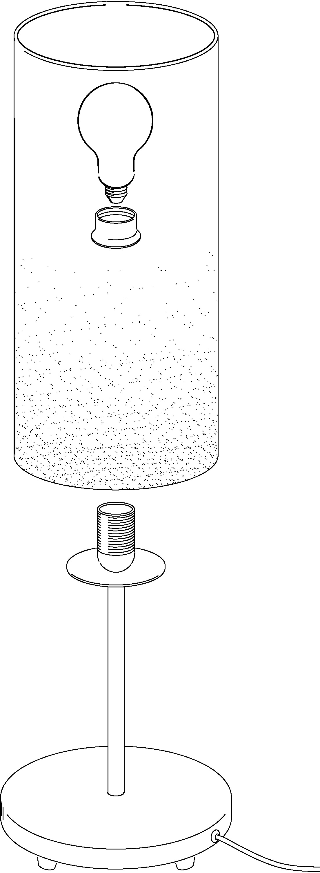 EGLO Tischleuchte »TROY 3 Tischlampe, Stahl und Glas, E27, IP20, Nachttischlampe, Lampe« E27 Tischleuchte, H46 x Ø10,50, nickel-matt, 1X40W exkl.