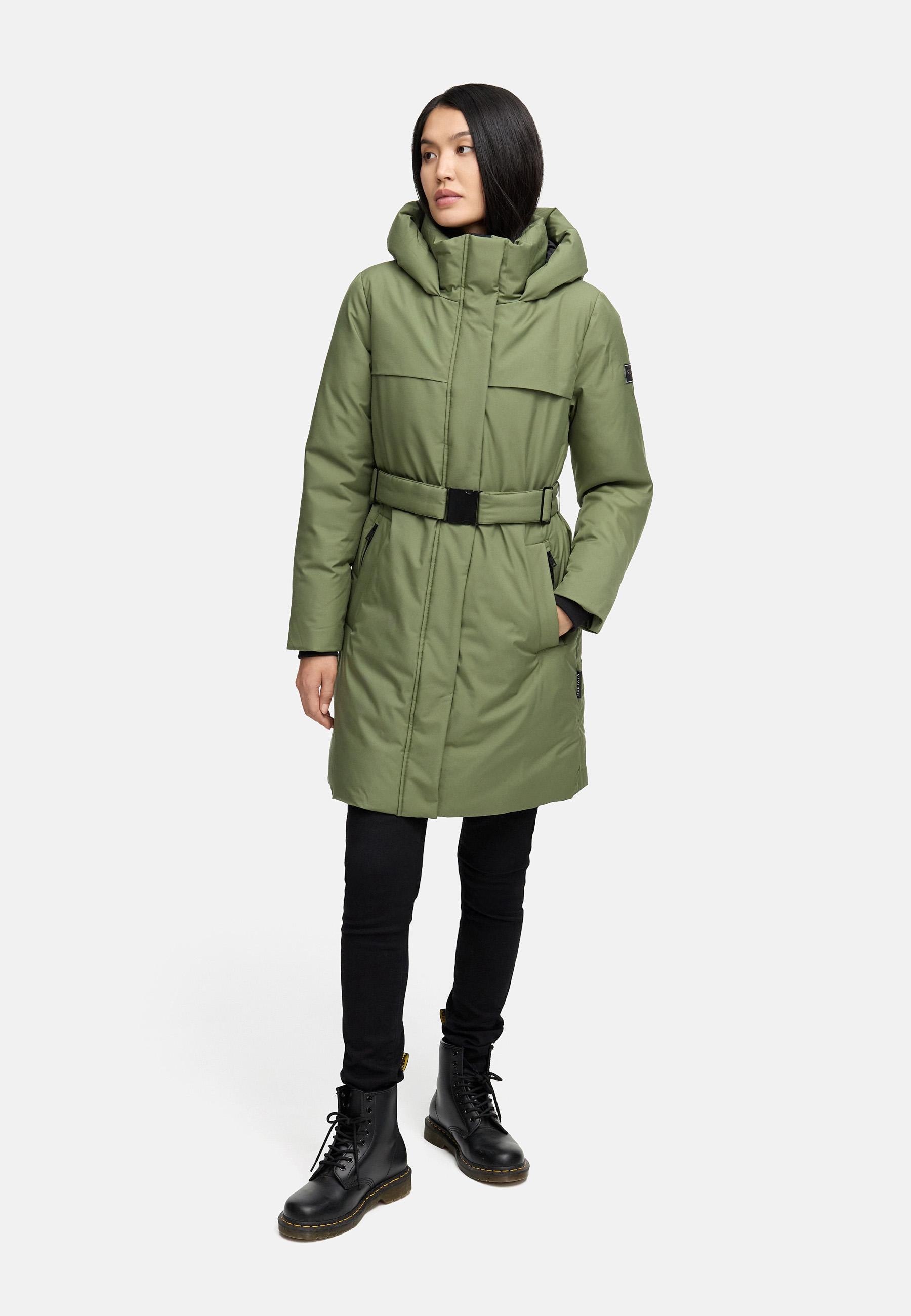 Navahoo Wintermantel »Gipfelspass XIV« Warmer Winterparka mit Taillengürtel