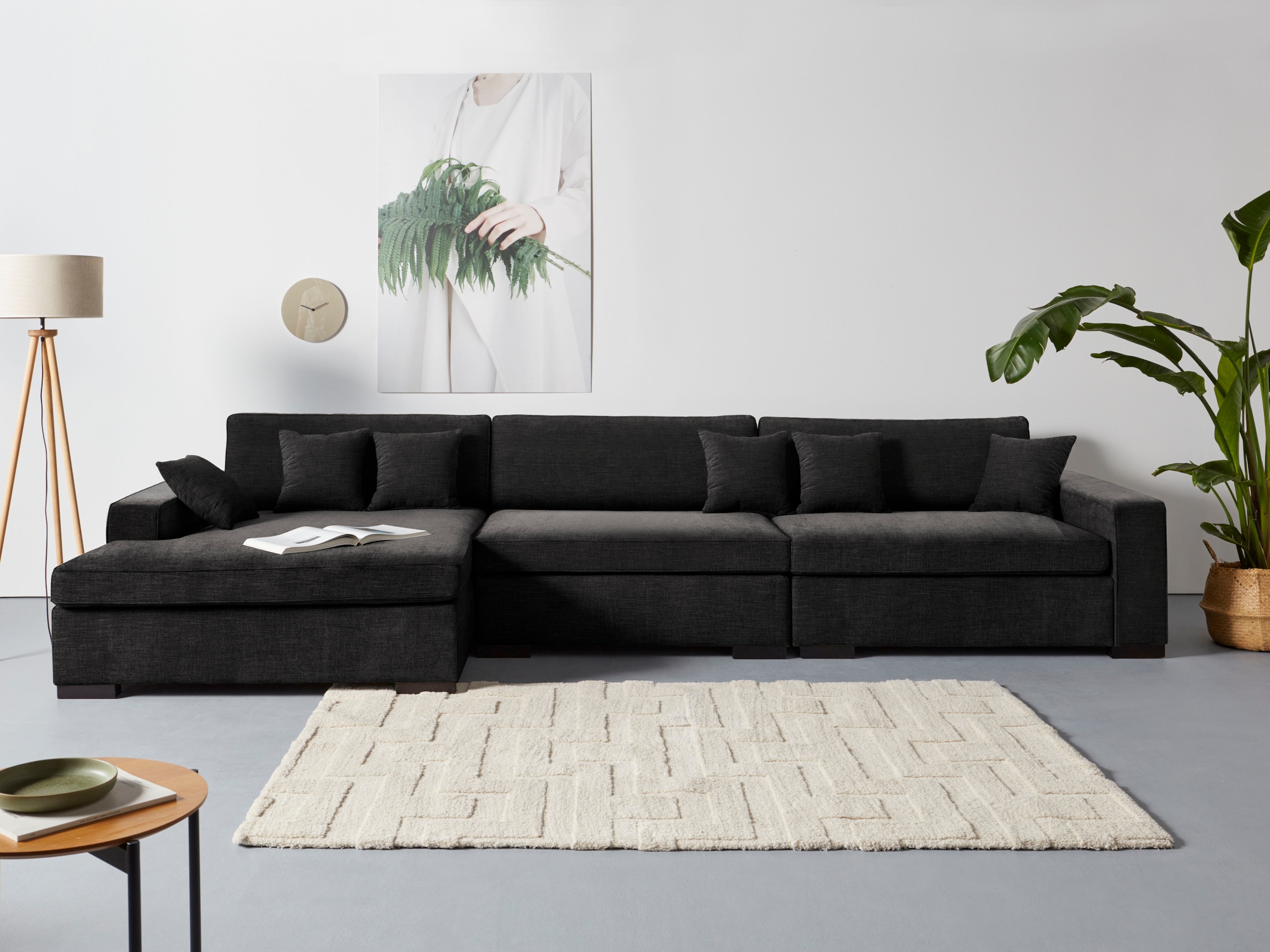 Home affaire Sofa-Eckelement "Skara XXL L-Form", Lounge-Sofa XXL mit Federk günstig online kaufen