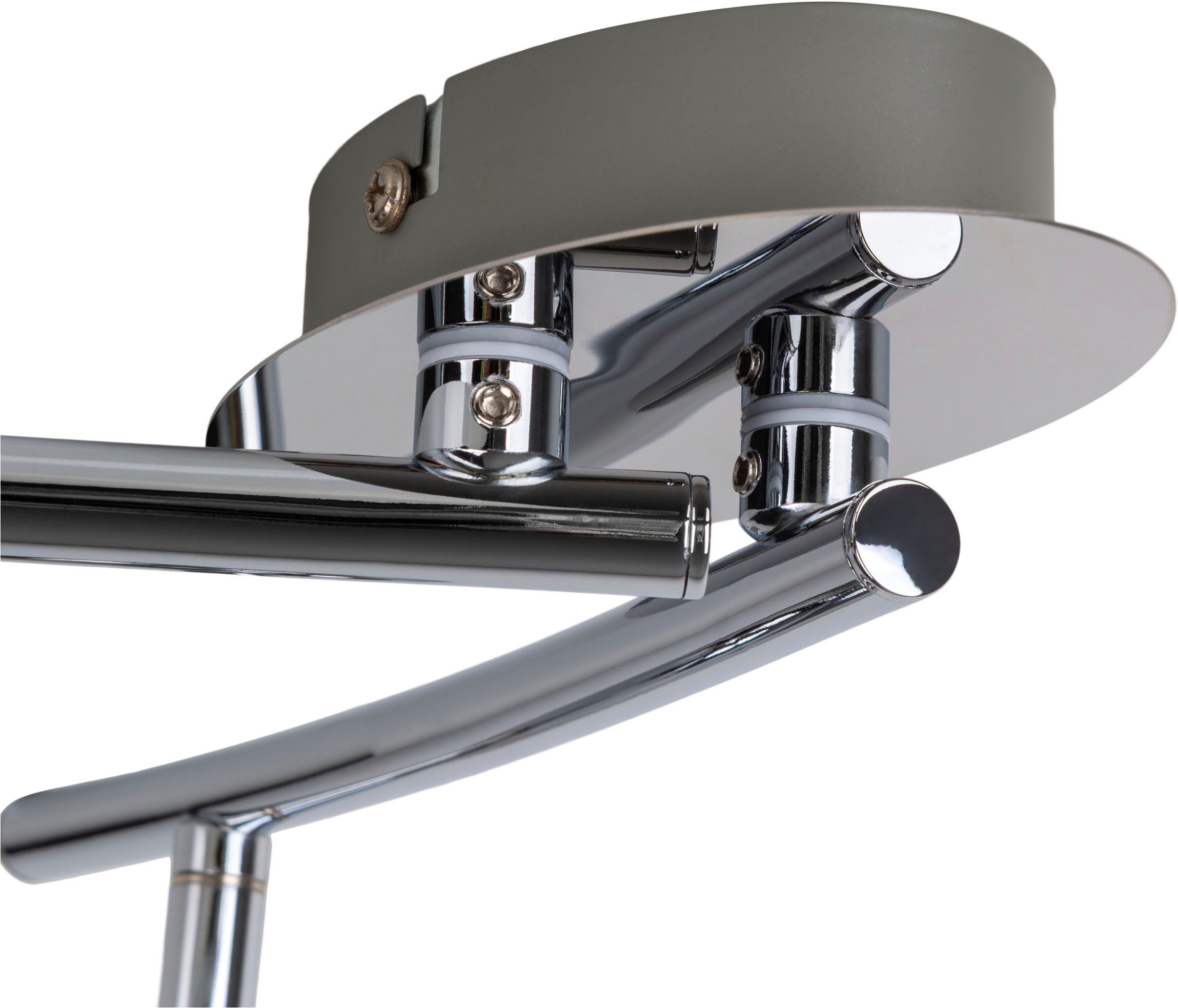 näve Deckenspots »Boccia«, 2 flammig, Leuchtmittel GU10 | LED wechselbar, 2flg. incl. LED GU10 6W, chrom, Glasschirm, verstellbare Spots, l:41cm