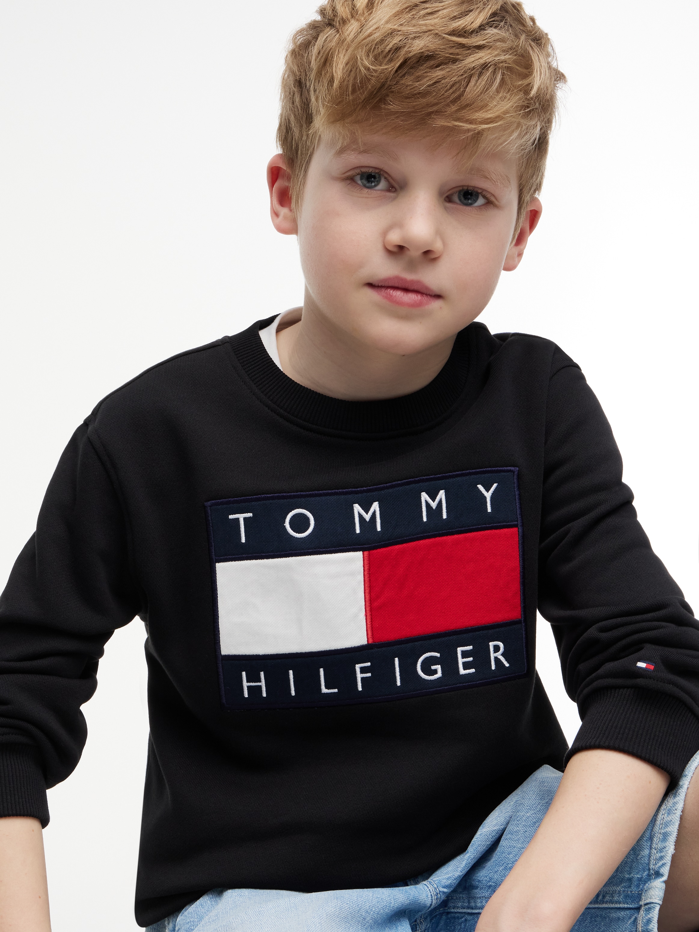 Tommy Hilfiger Sweatshirt , Regular Fit, Kinder bis 16 Jahre, Logo-Applikation
