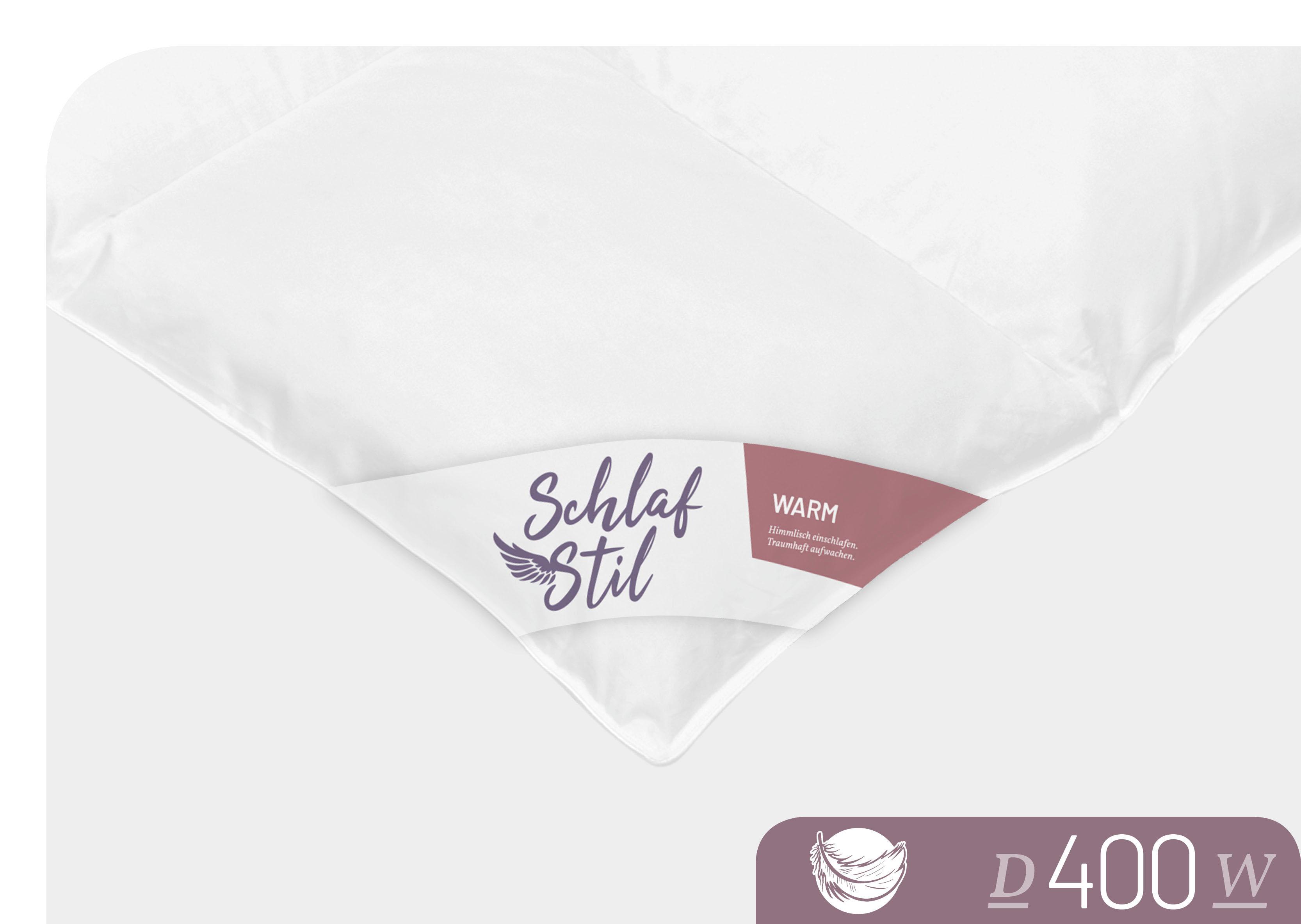 Thumbnail - Schlafstil Daunenbettdecke "D400" warm Füllung 90Daunen10Federn 1 Stk. tlg. hergestellt in Deutschland, allergikerfreund...