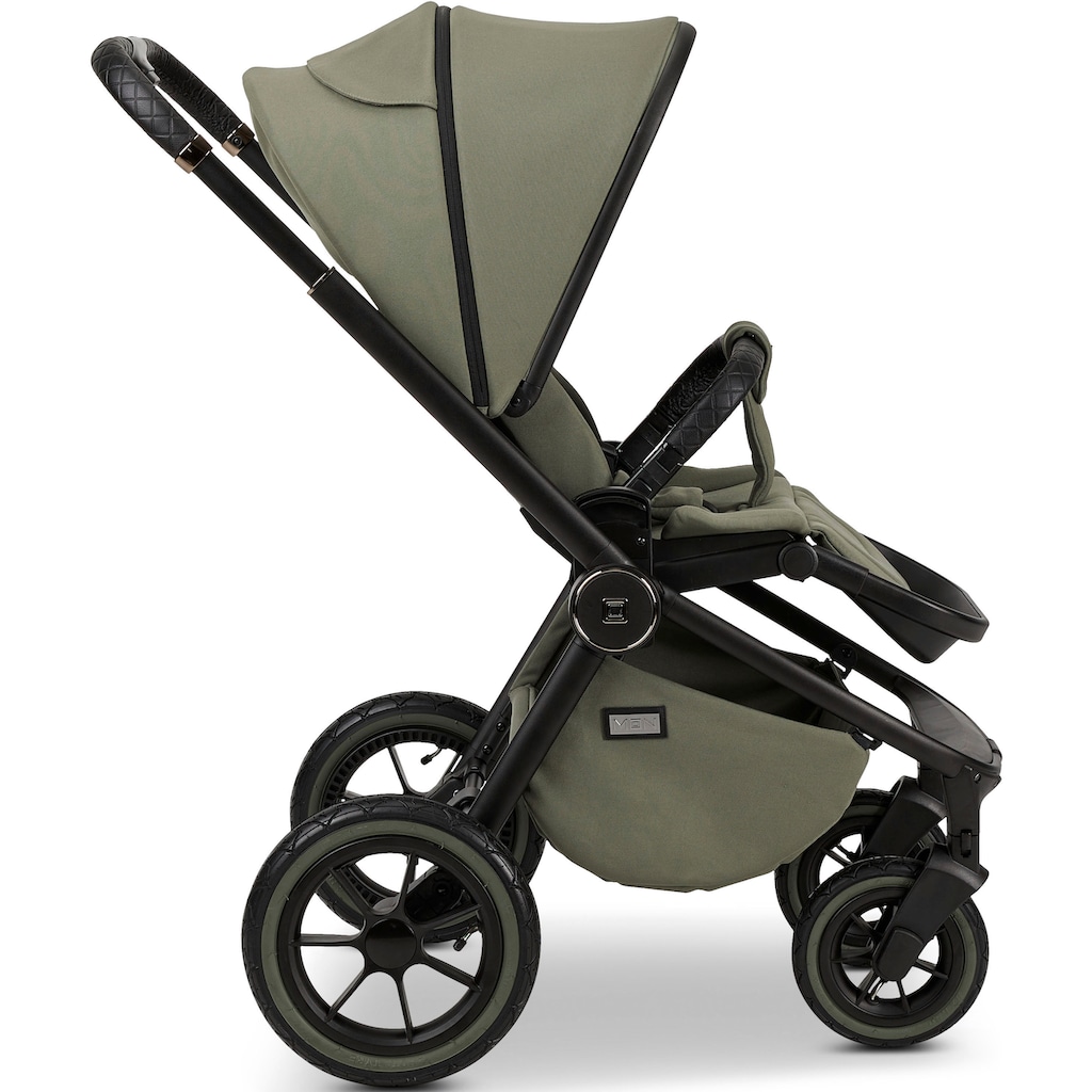 Moon Kombi-Kinderwagen »Resea+, moss green/black melange«