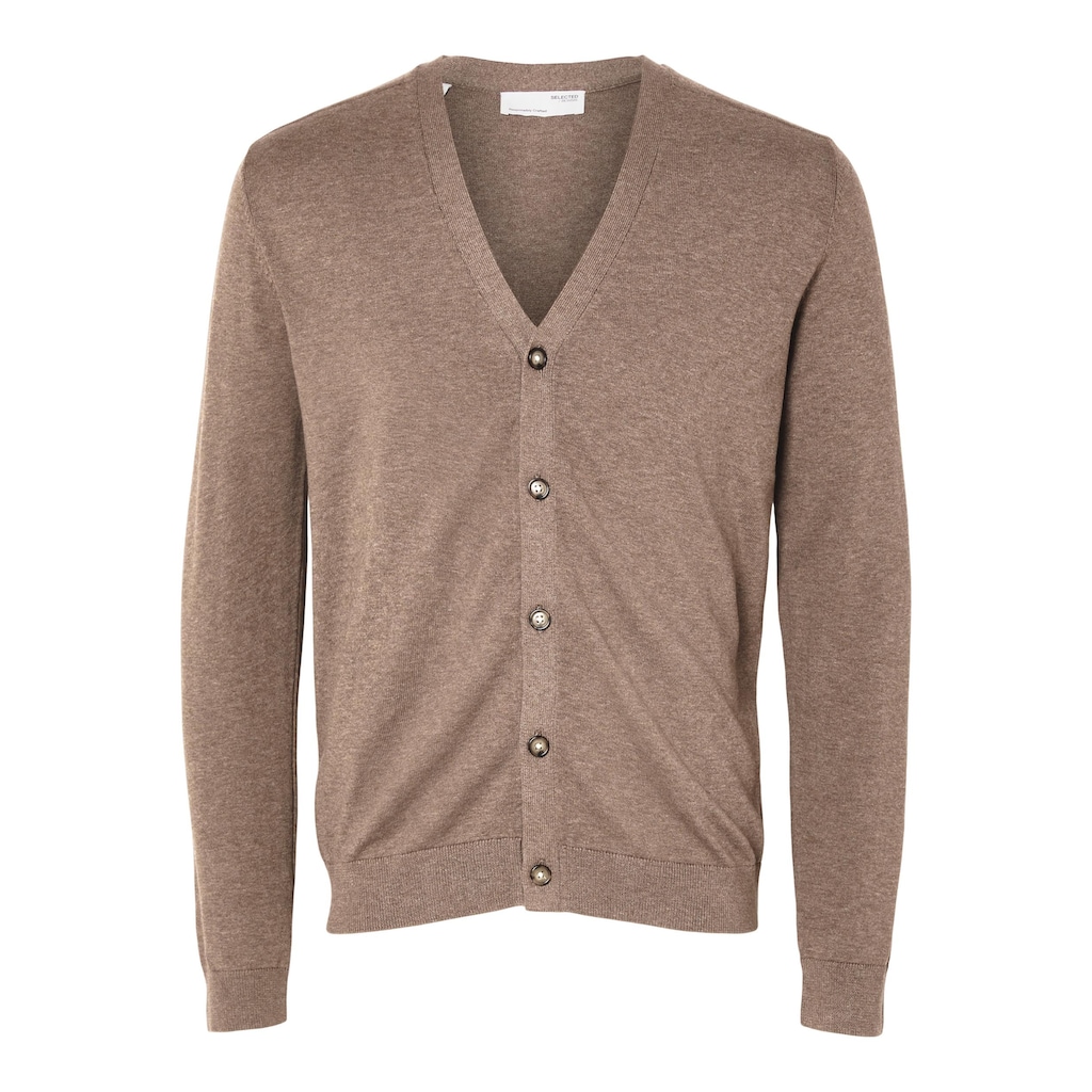 SELECTED HOMME Strickjacke »SLHBERG LS KNIT V-NECK CARDIGAN NOOS«