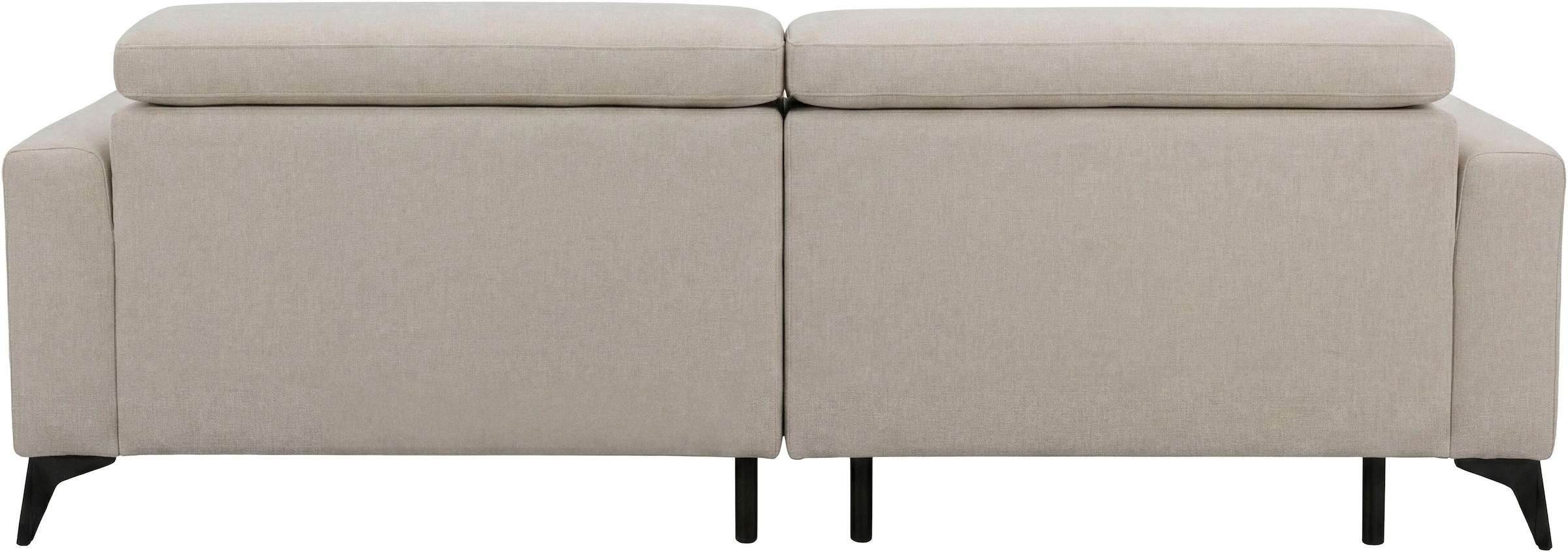 OTTO home Ecksofa »LEWII, L-Form, 225 cm - elektr. Schlafsofa und Sitztiefenverstellung« mit USB A/C-Anschluss. Federkern, verstellbaren Kopfstützen, Webstoff