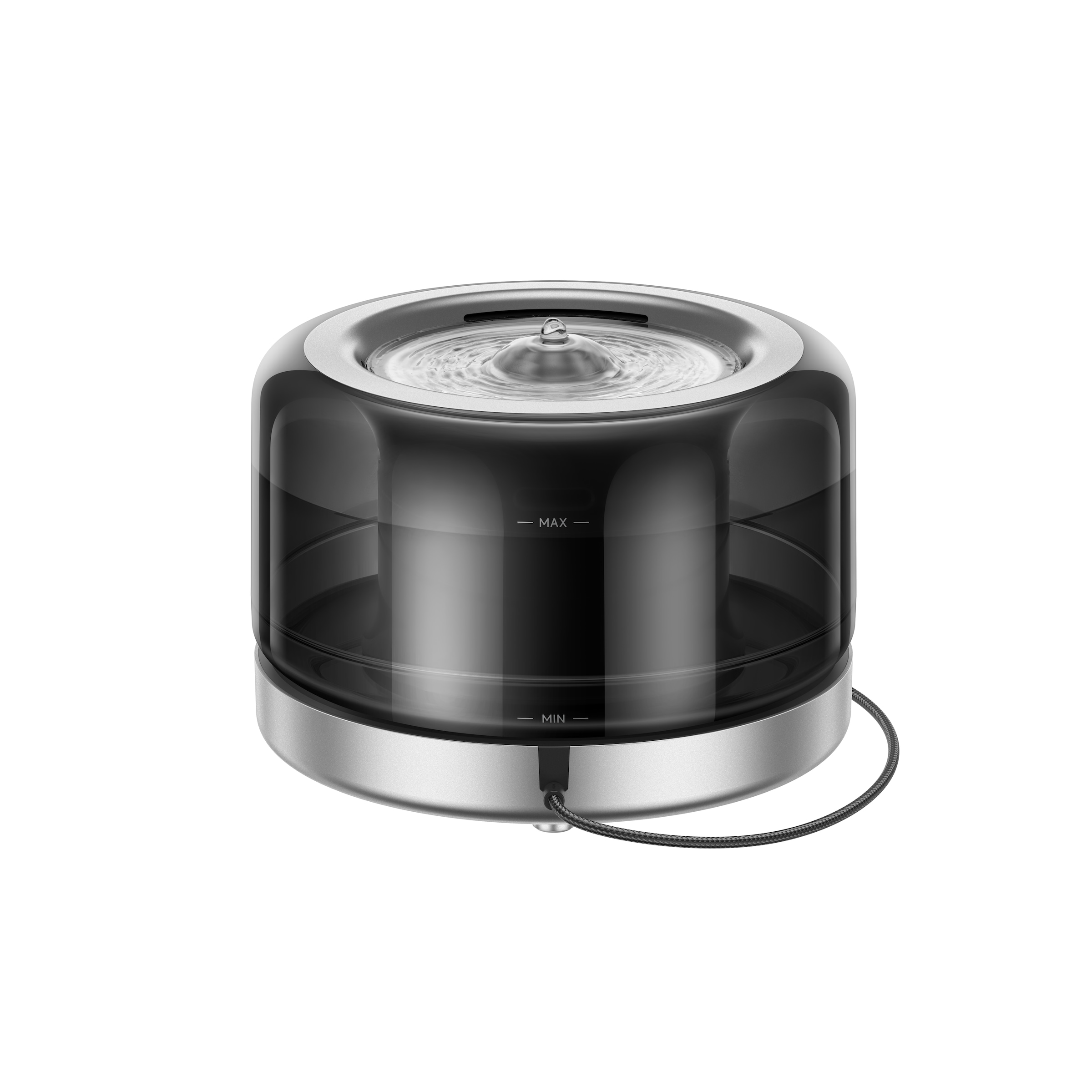 "Trinkbrunnen MOVA ""WF20 Pro"", schwarz, B:22,3cm H:15,5cm T:22,3cm, Edelstahl, Kunststoff, Haustiertränken"