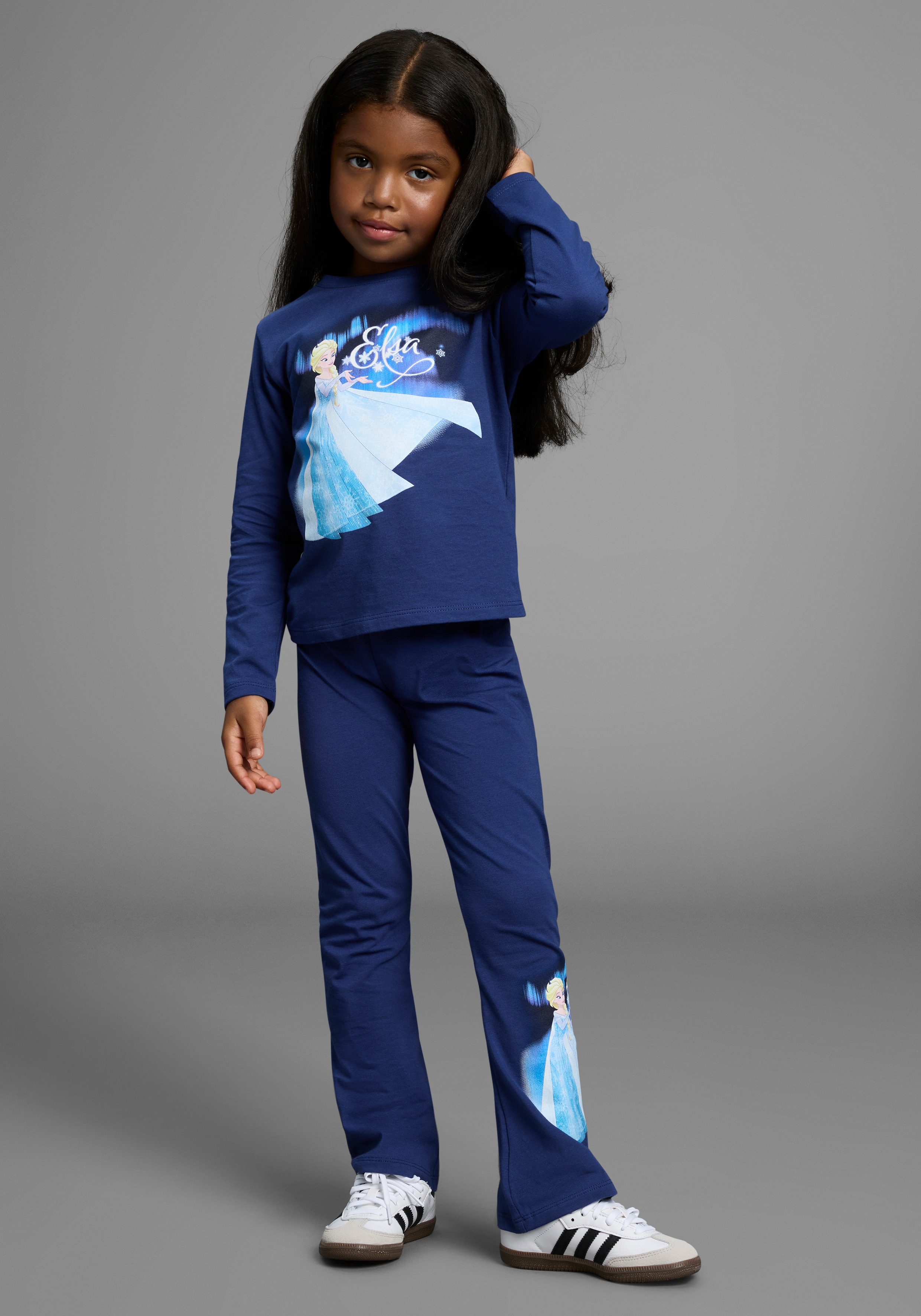 Thumbnail - KIDSWORLD Langarmshirt & Leggings "Disney SET Frozen: ELSA" Set, 2 Stk. tlg. Disney ELSA Drucke