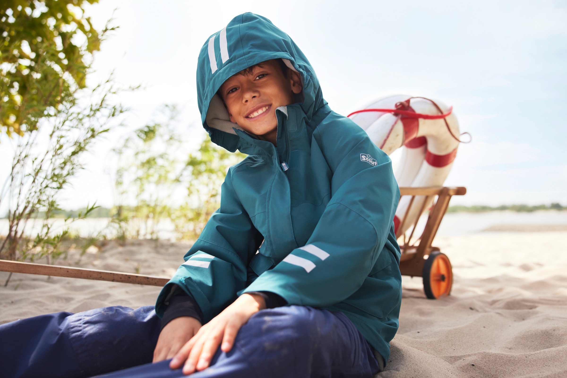 Scout Funktionsjacke reflektierende durch optisches günstig kaufen in Streifen »FLASH«, mit | Kapuze, BAUR Highlight