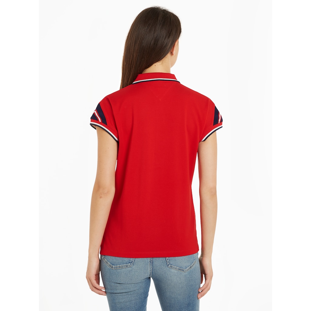 Tommy Hilfiger Poloshirt »REG STRIPE SLV POLO CAP SLEEVE«, mit kontrastfarbenen Einsätzen