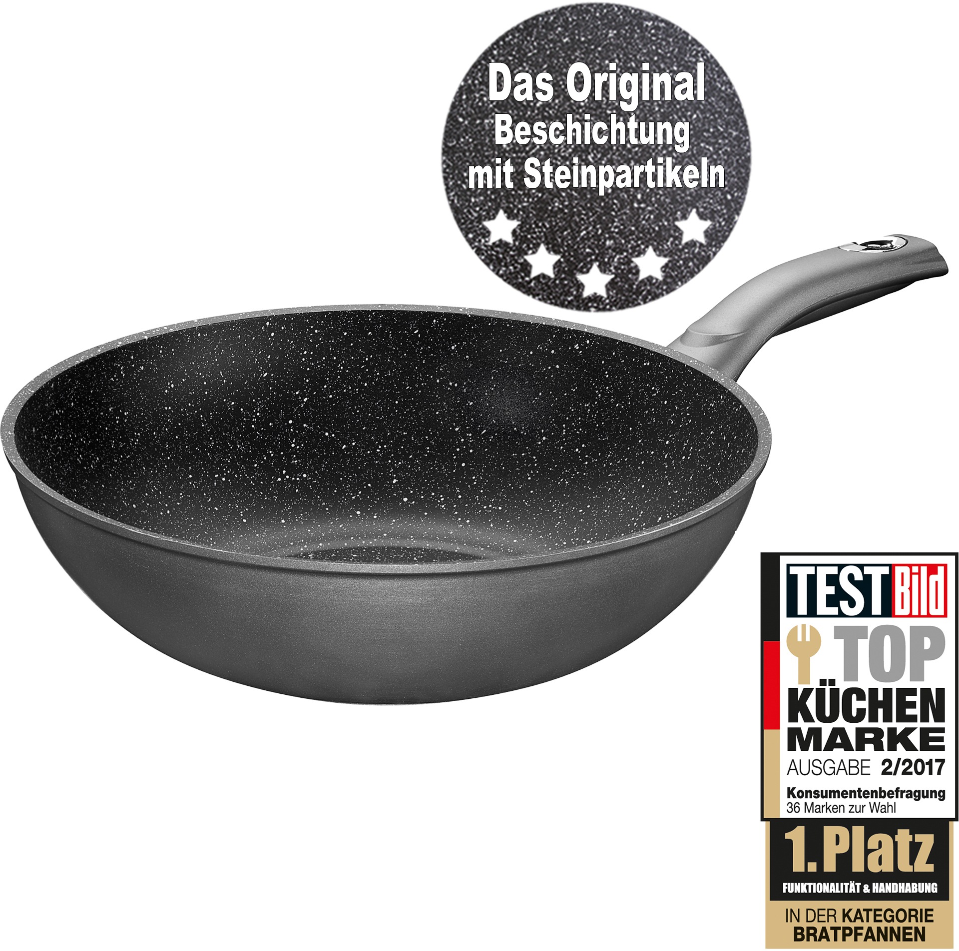STONELINE Wok Aluminium 1 Stk. tlg. Ø 30 cm, STONELINE- Keramikbeschichtung günstig online kaufen