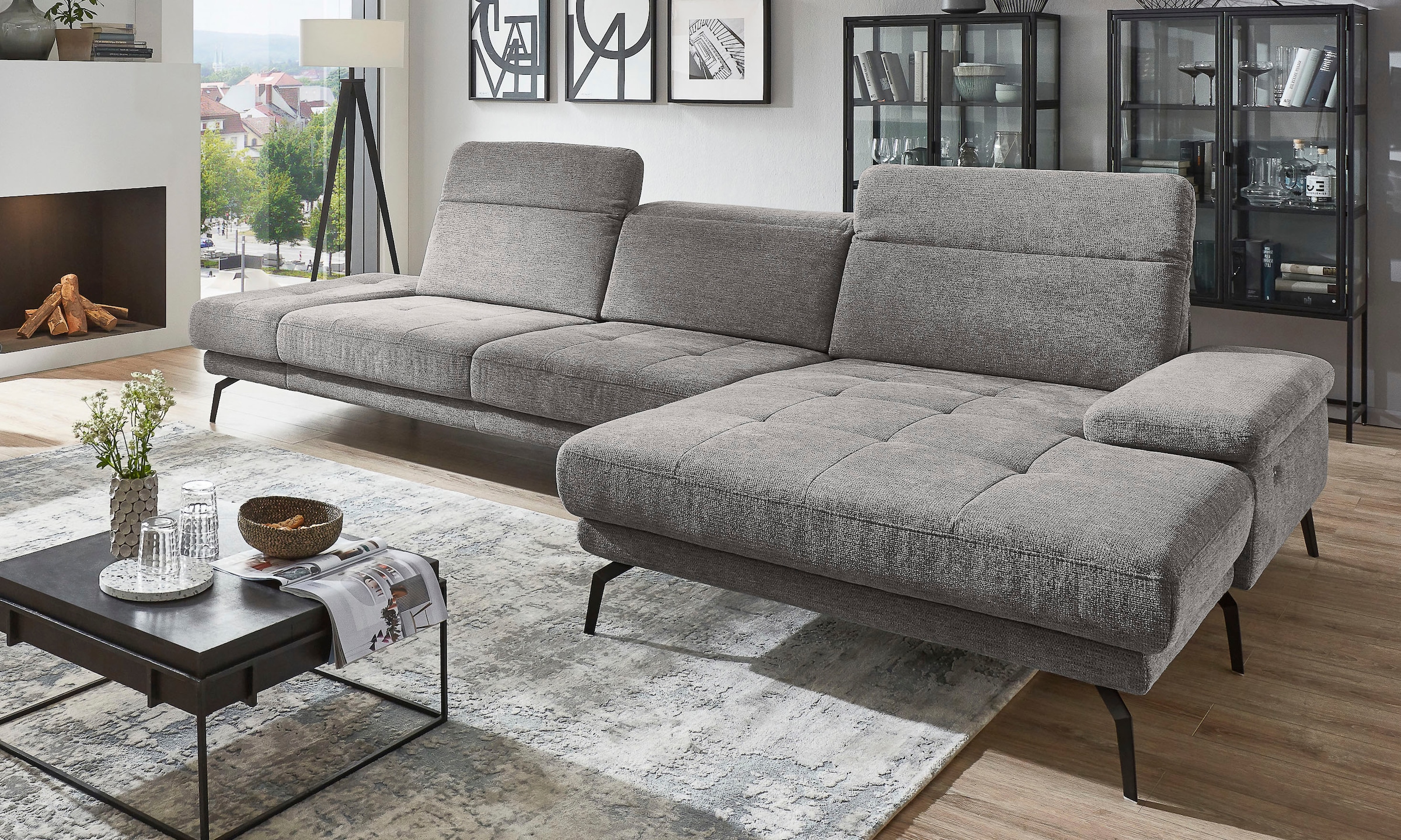 Die PlanBar Ecksofa »MP-IN20126 L-Form«, mit Kopfteilverstellung, optional Sitztiefen- & Armteilverstellung
