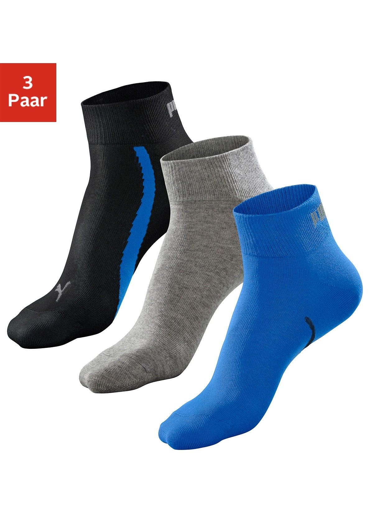 PUMA Kojinės sportui (3 poros) su trumpas g...
