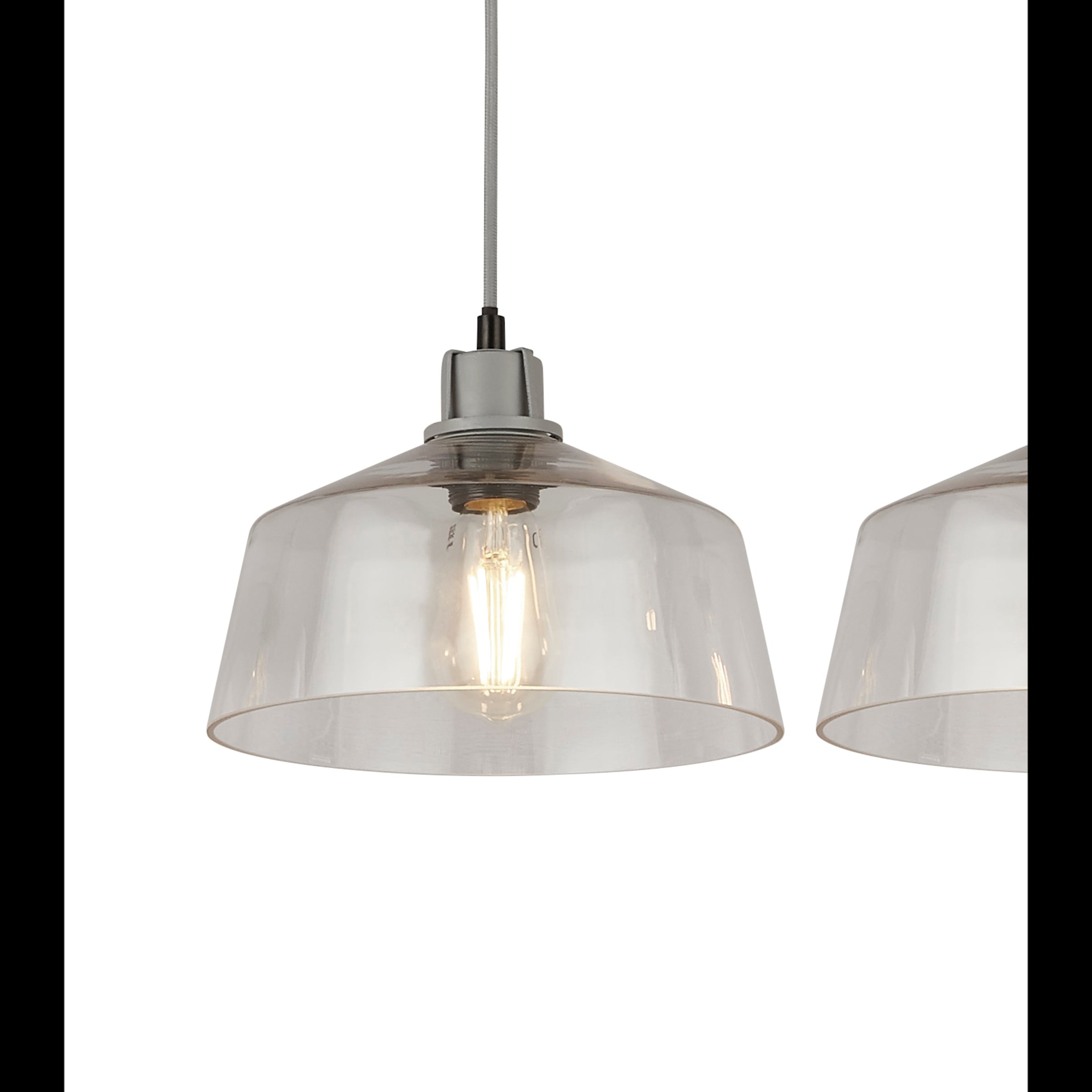 Searchlight Hängeleuchte »x Odeon 3Lt Bar Pendant - Grey Metal & Glass« E27 1 Stk.