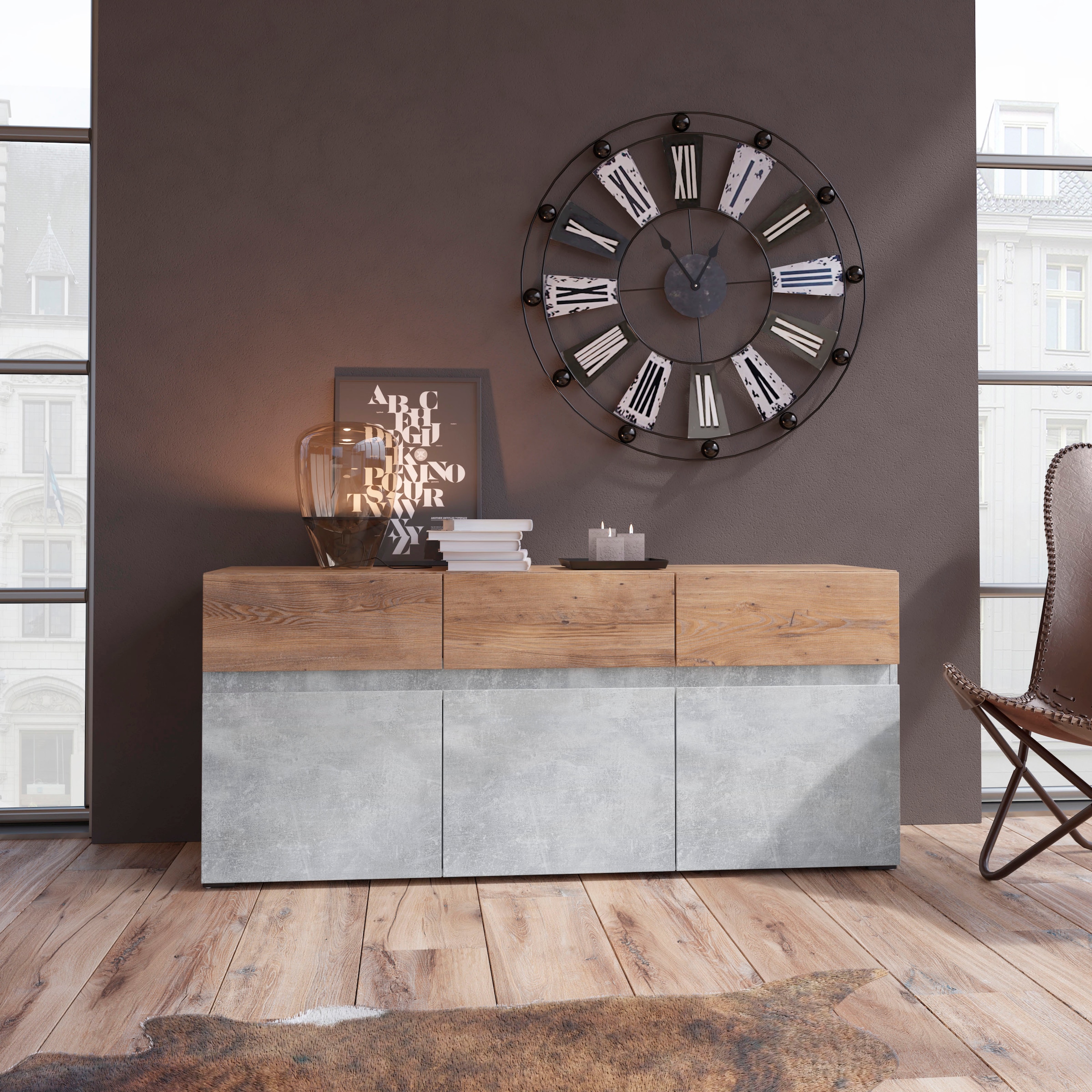 Home affaire Lowboard "Rimini" Breite 135 cm günstig online kaufen