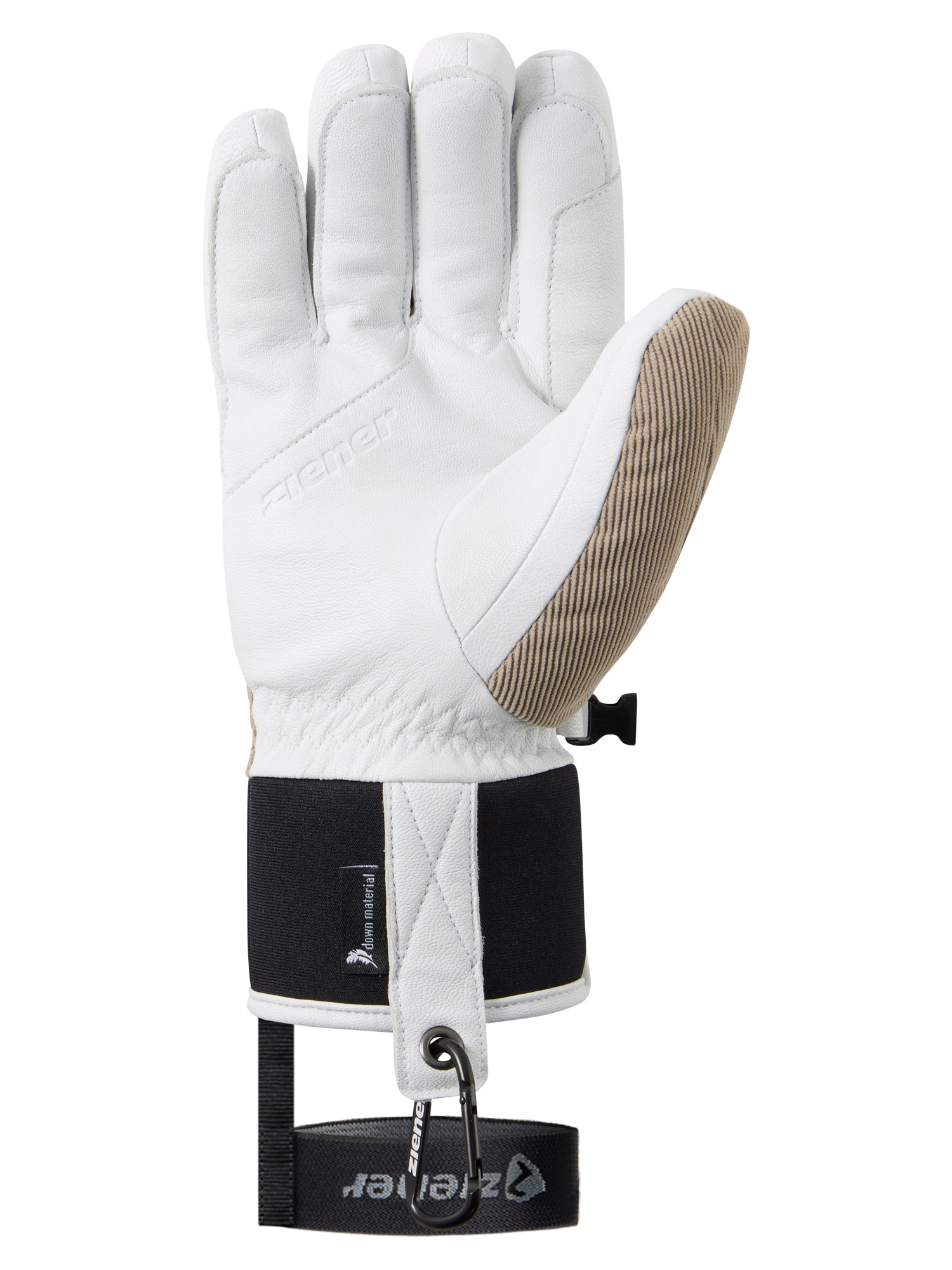 Ziener Skihandschuhe »GEFANO-Z AQUASHIELD® DAUNENFÜTTERUNG« wasserdicht, winddicht, atmungsaktiv, extra warm, Lederinnenhand