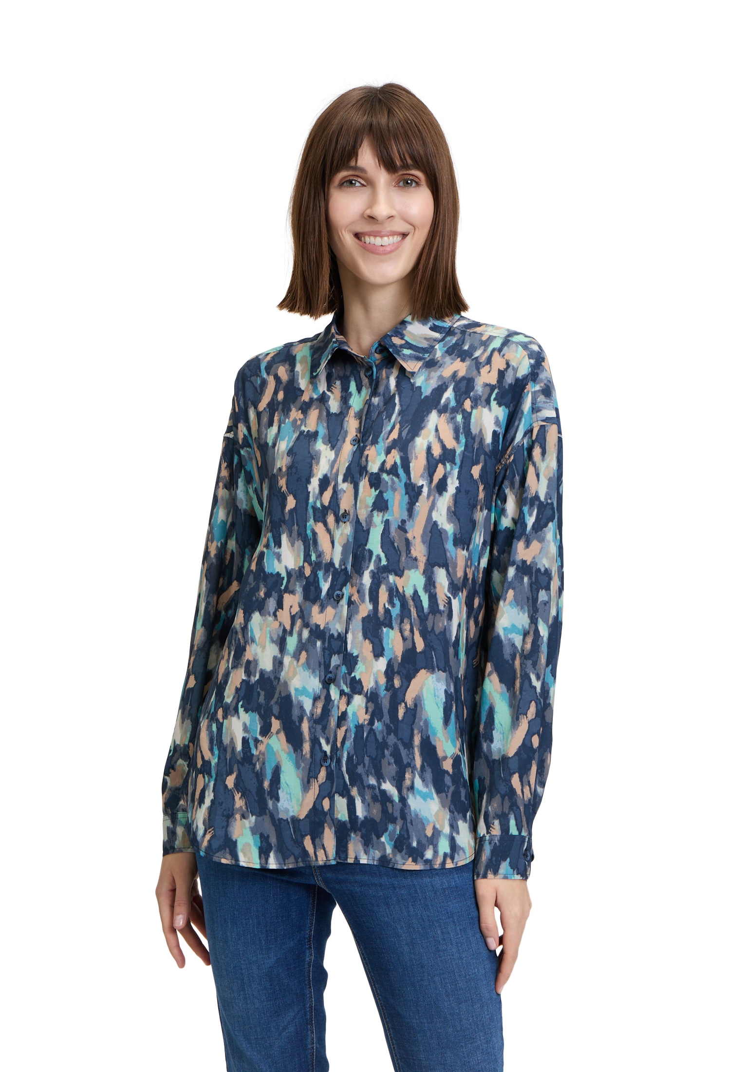 Betty&Co Hemdbluse "Damen Hemdbluse mit Print" günstig online kaufen