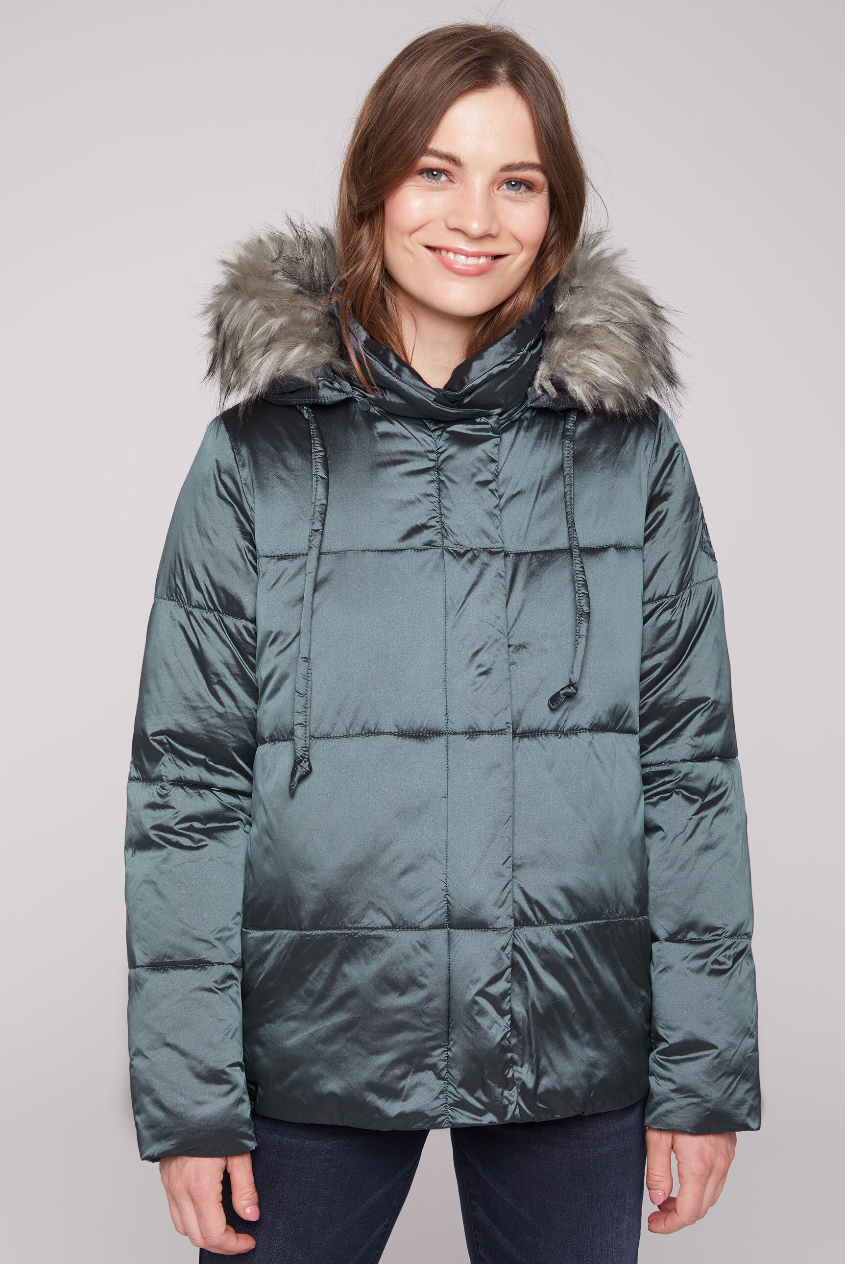 SOCCX Outdoorjacke su Kapuze in leicht blizg...