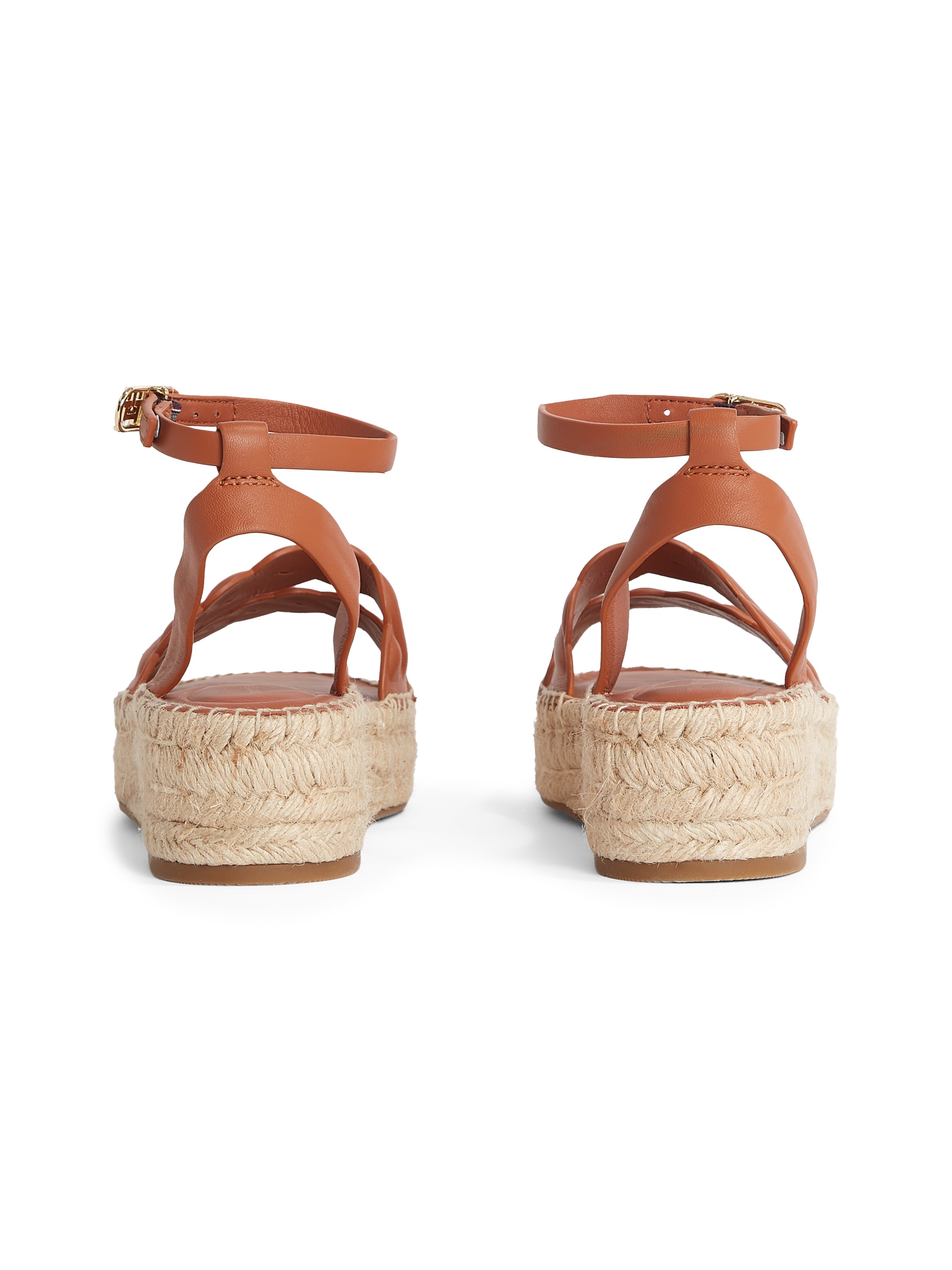 Tommy Hilfiger Keilsandalette »LEATHER ROPE REAL ESPAD SANDAL«, Plateau, Sommerschuh, Riemchensandale mit verstellbarer Schnalle
