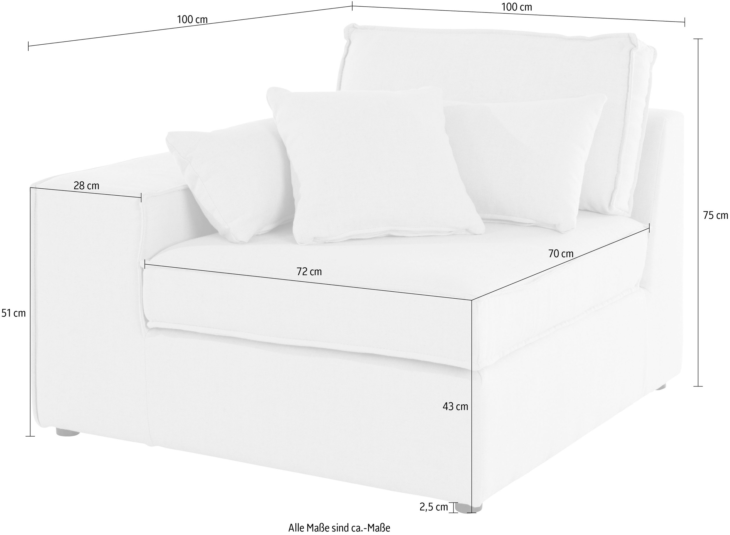 RAUM.ID Sofaelement »Florid«, als Teil eines Modulsofas, fester Sitzkomfort, auch in Cord