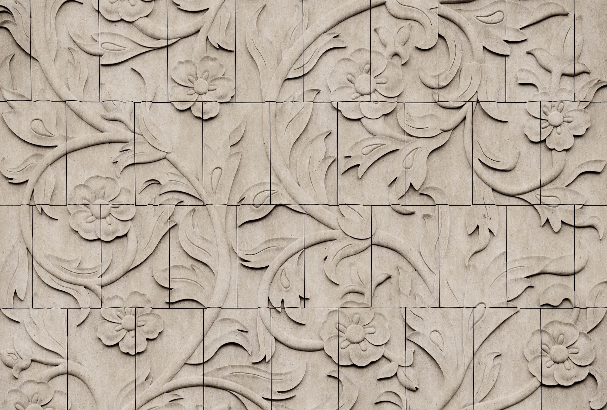 living walls Fototapete »Walls by Patel 5 Fototapete Florales 3D-Relief« 3D-Optik glatt Florales 3D-Relief auf 200 g/m² Premium-Vlies