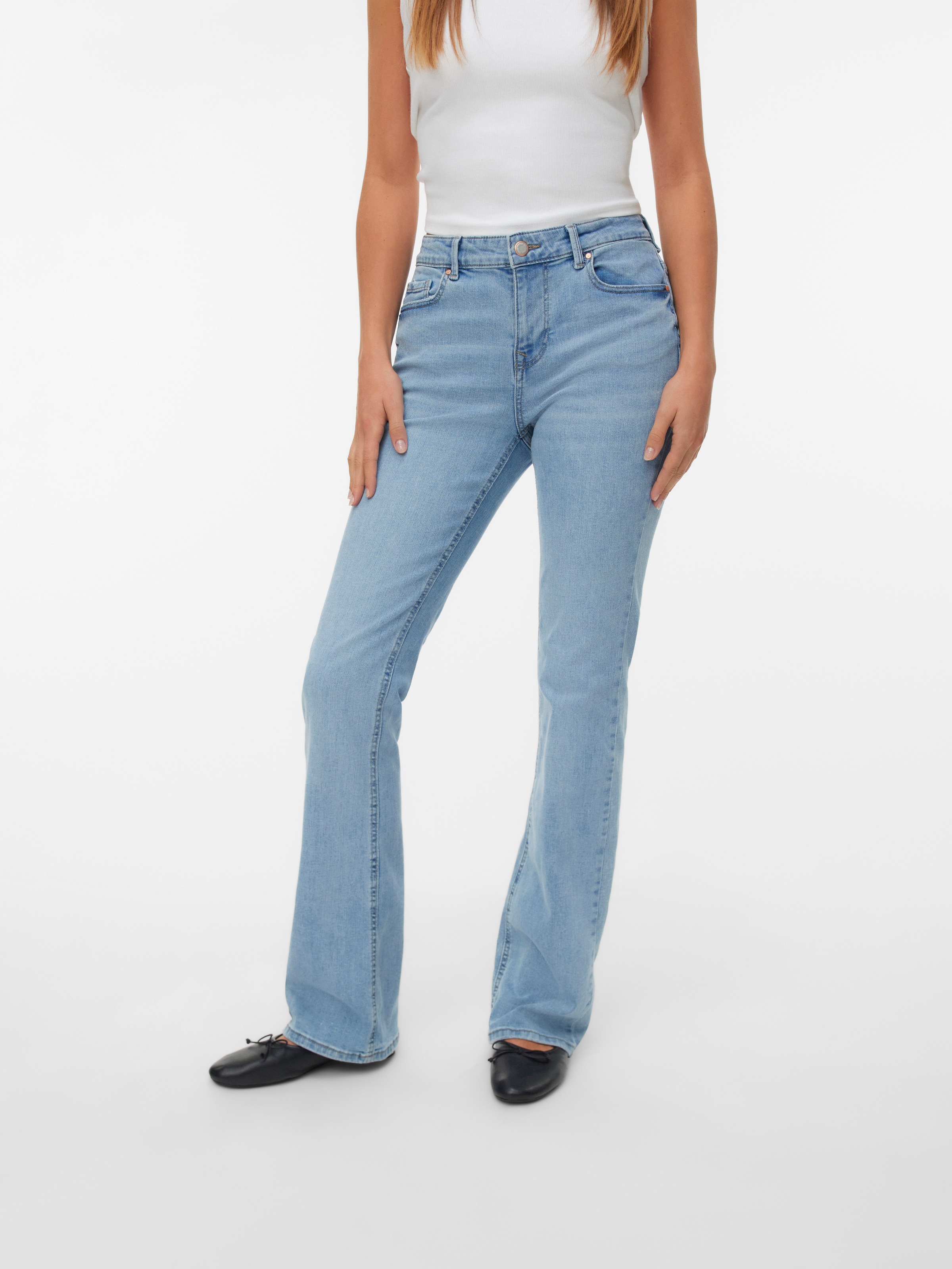 Vero Moda Bootcut-Jeans "VMFLASH MR FLARED POCKET JNS RA3043 NOOS" günstig online kaufen