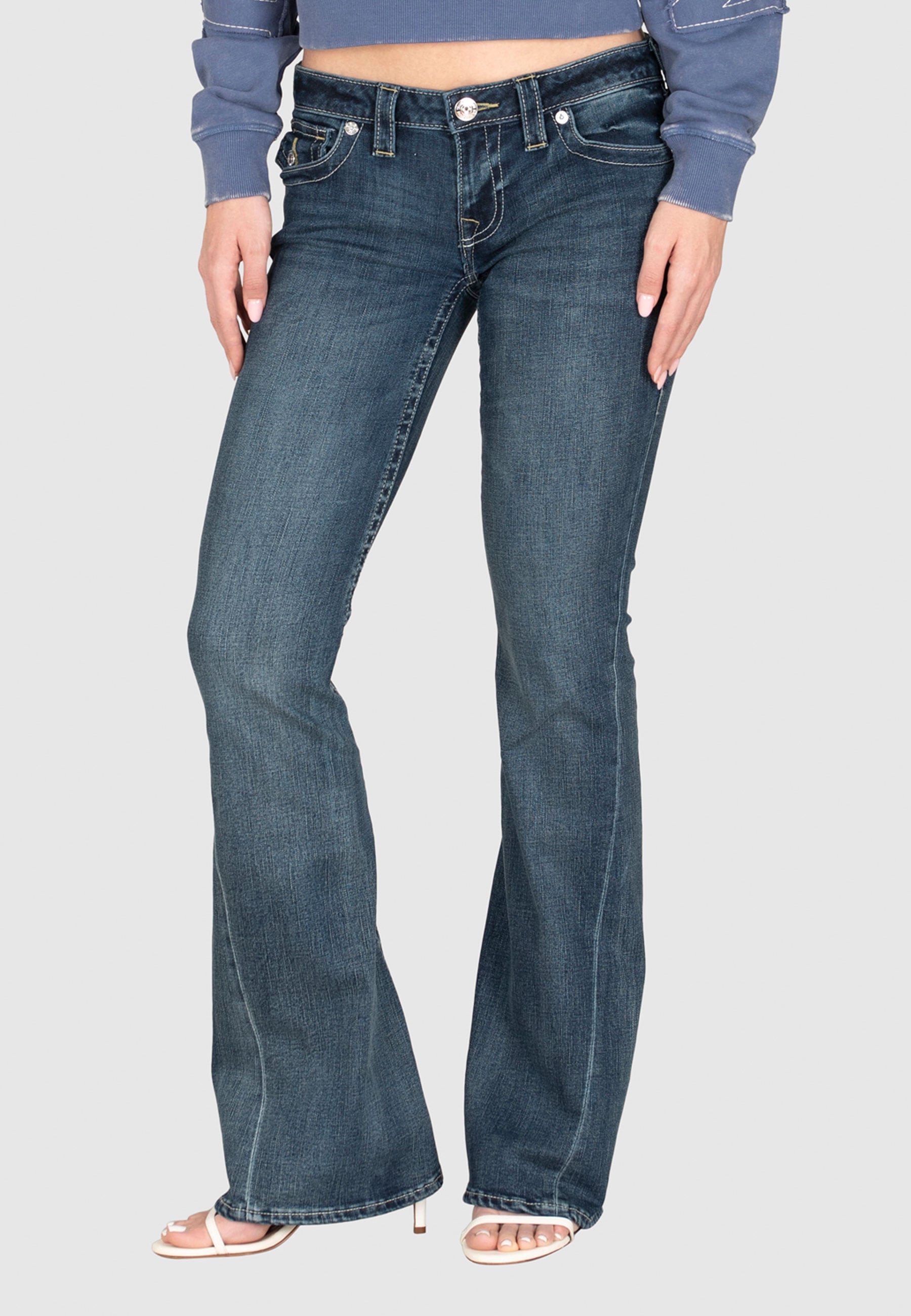 True Religion "JOEY LR FLARE FLAP" Baumwollmischung, Flared fit