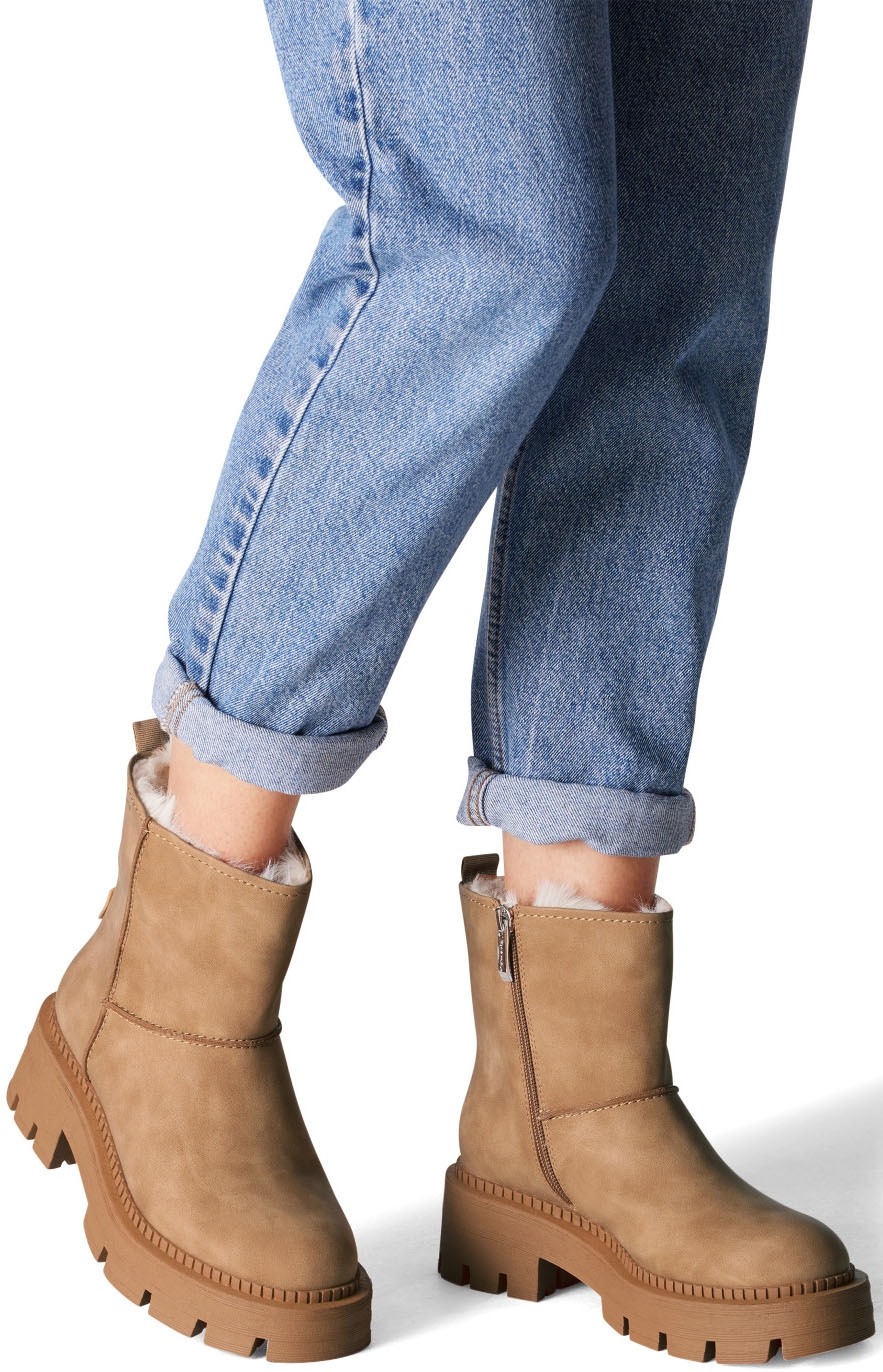 Tamaris Winterboots, Blockabsatz, Winterstiefelette, Outdoorschuh mit Duo Tex-Ausstattung