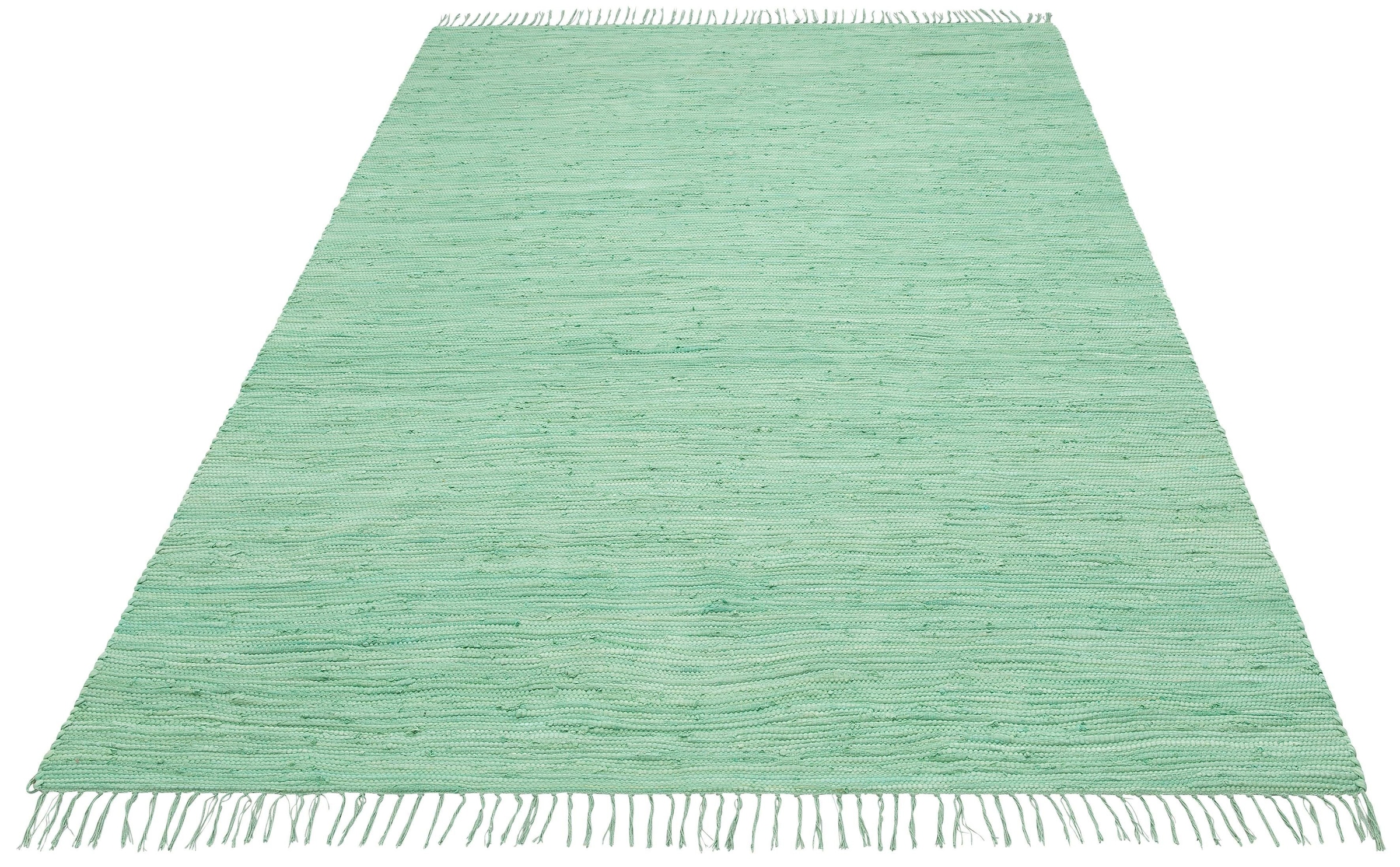 my home Teppich "Paul" rechteckig 5 mm Höhe Wendeteppich, Uni, handgewebt, günstig online kaufen